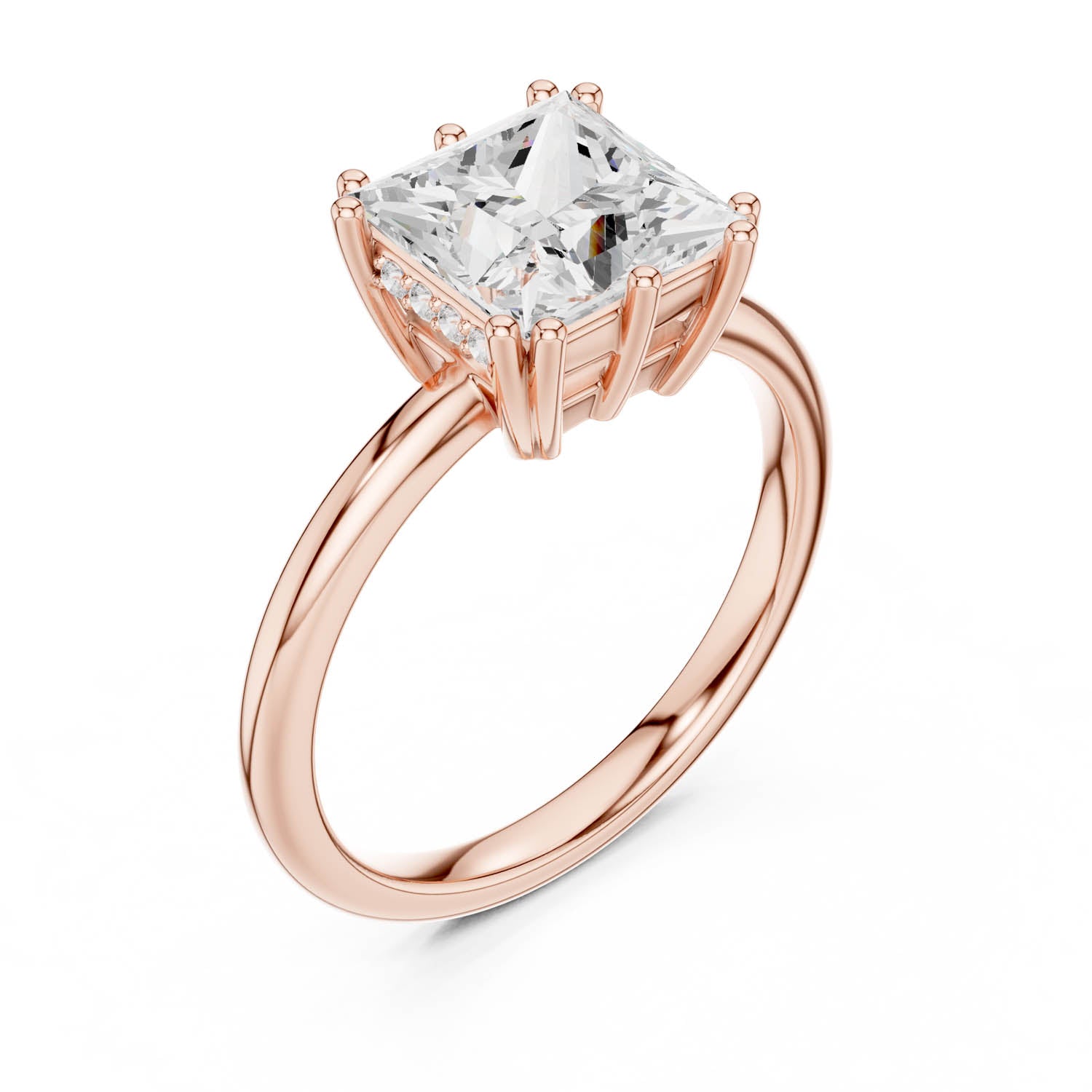 2.05 Ct. Princess Cut Diamond Ring with Hidden Halo (DDLR-254 - R00847-PR) 6