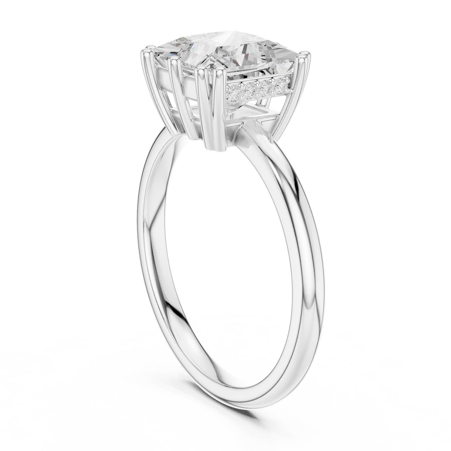 2.05 Ct. Princess Cut Diamond Ring with Hidden Halo (DDLR-254 - R00847-PR) 7