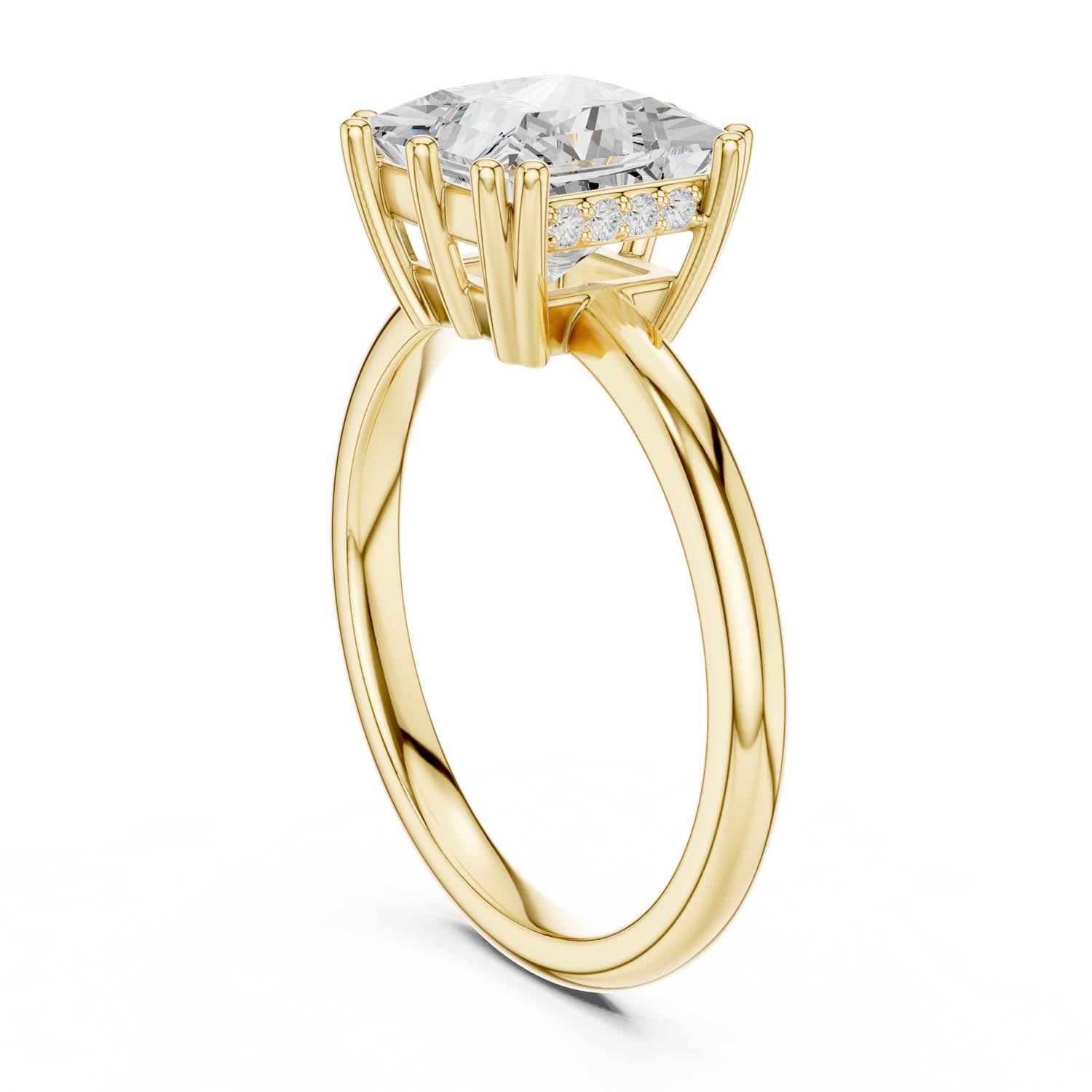 2.05 Ct. Princess Cut Diamond Ring with Hidden Halo (DDLR-254 - R00847-PR) 9
