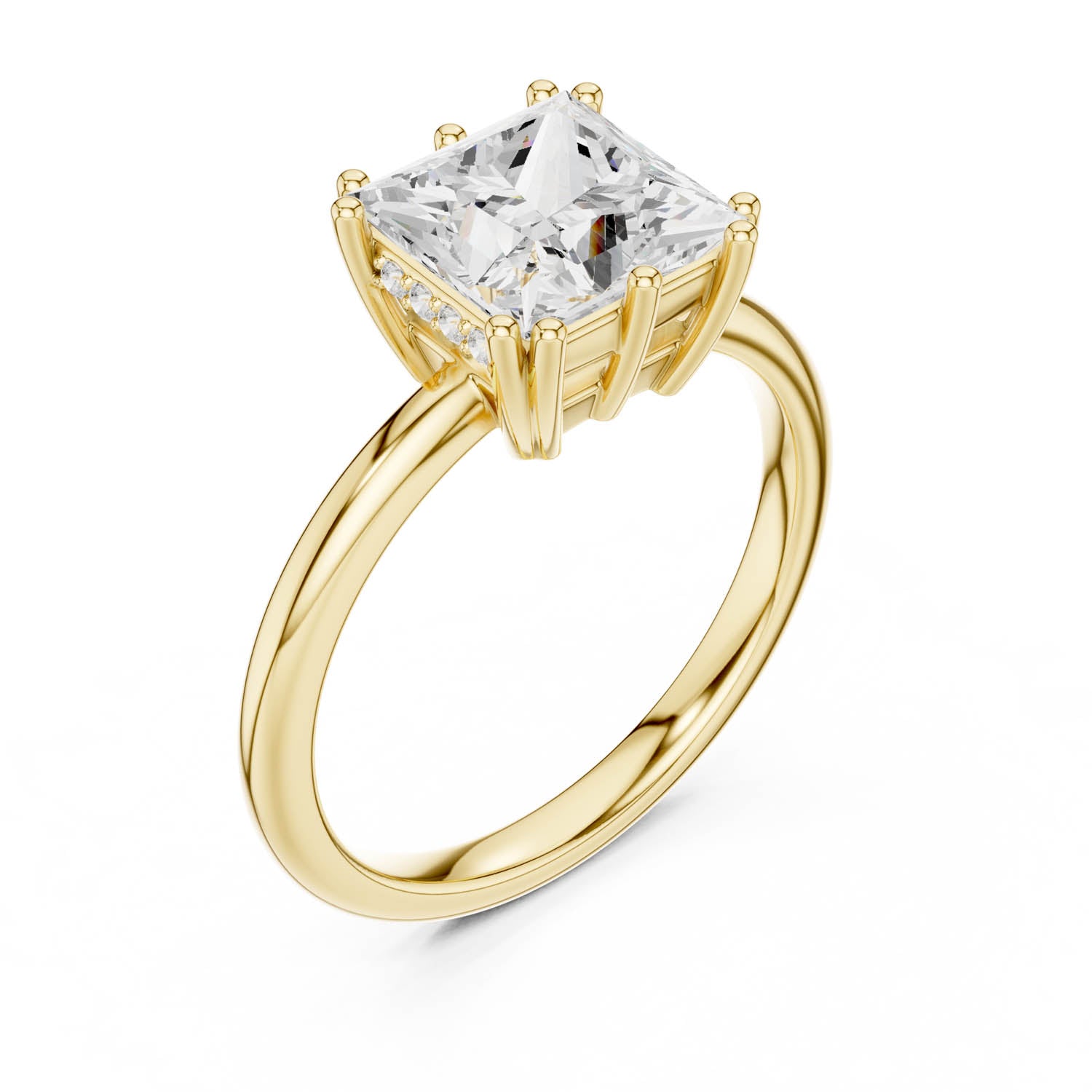 2.05 Ct. Princess Cut Diamond Ring with Hidden Halo (DDLR-254 - R00847-PR) 2