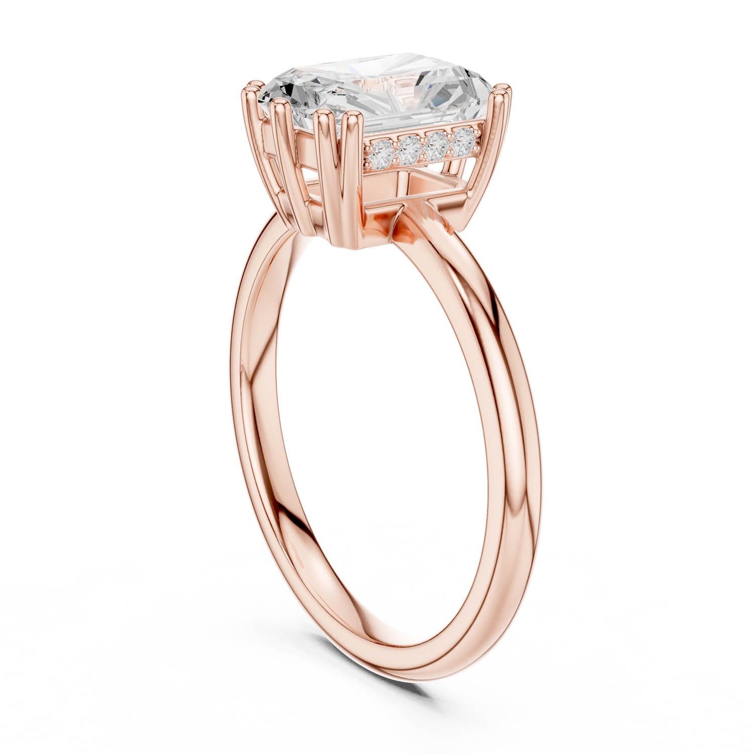 2.05 Ct. Radiant Cut Diamond Ring with Hidden Halo (DDLR-254 - R00847-RA) 5
