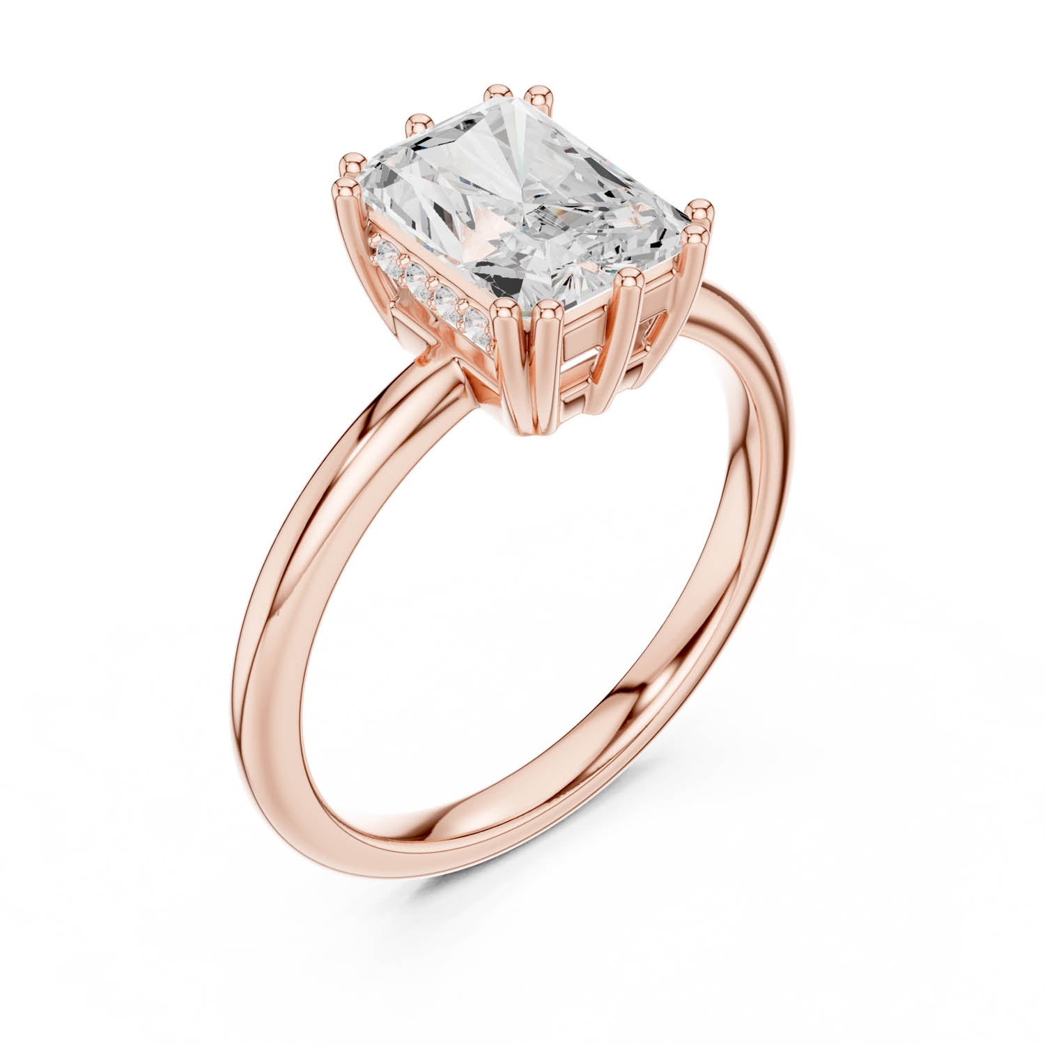 2.05 Ct. Radiant Cut Diamond Ring with Hidden Halo (DDLR-254 - R00847-RA) 6