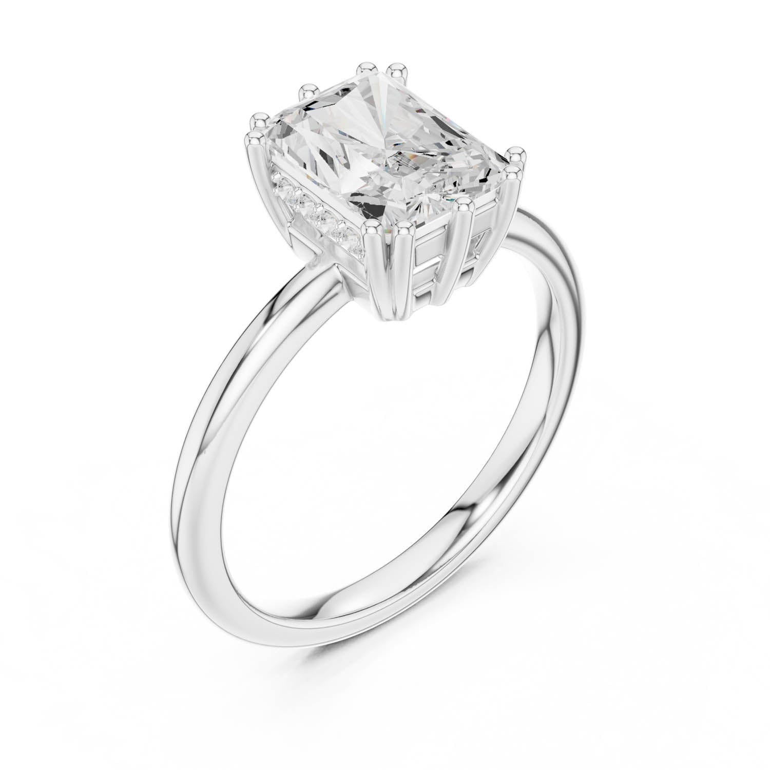 2.05 Ct. Radiant Cut Diamond Ring with Hidden Halo (DDLR-254 - R00847-RA) 8