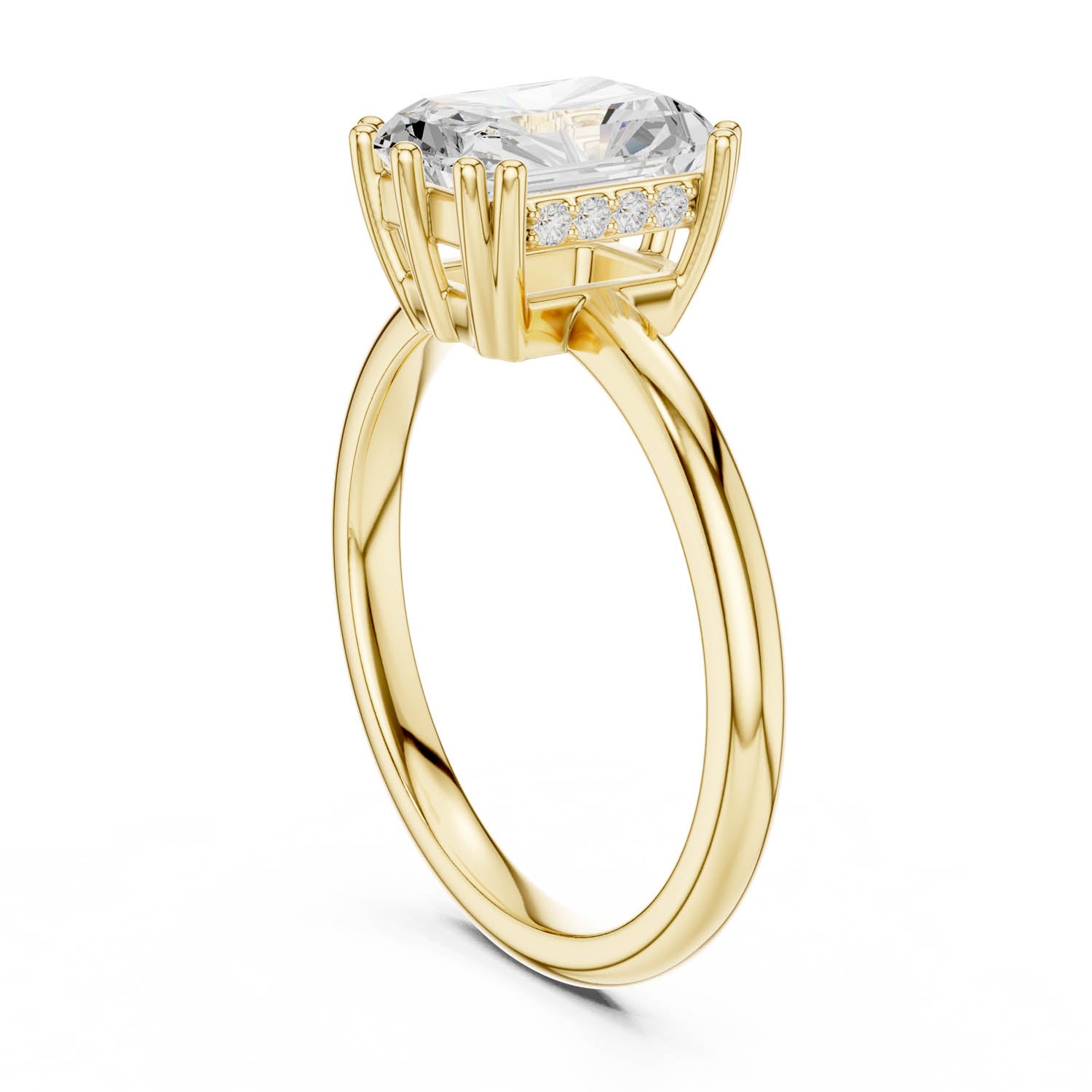 2.05 Ct. Radiant Cut Diamond Ring with Hidden Halo (DDLR-254 - R00847-RA) 9