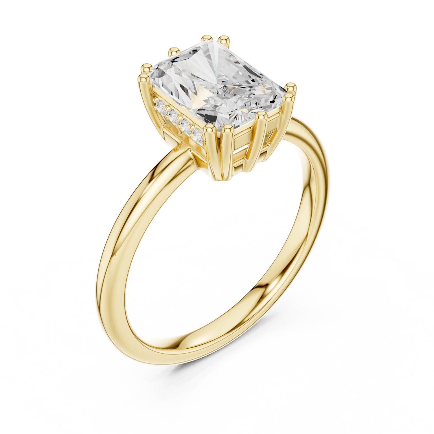 2.05 Ct. Radiant Cut Diamond Ring with Hidden Halo (DDLR-254 - R00847-RA) 2
