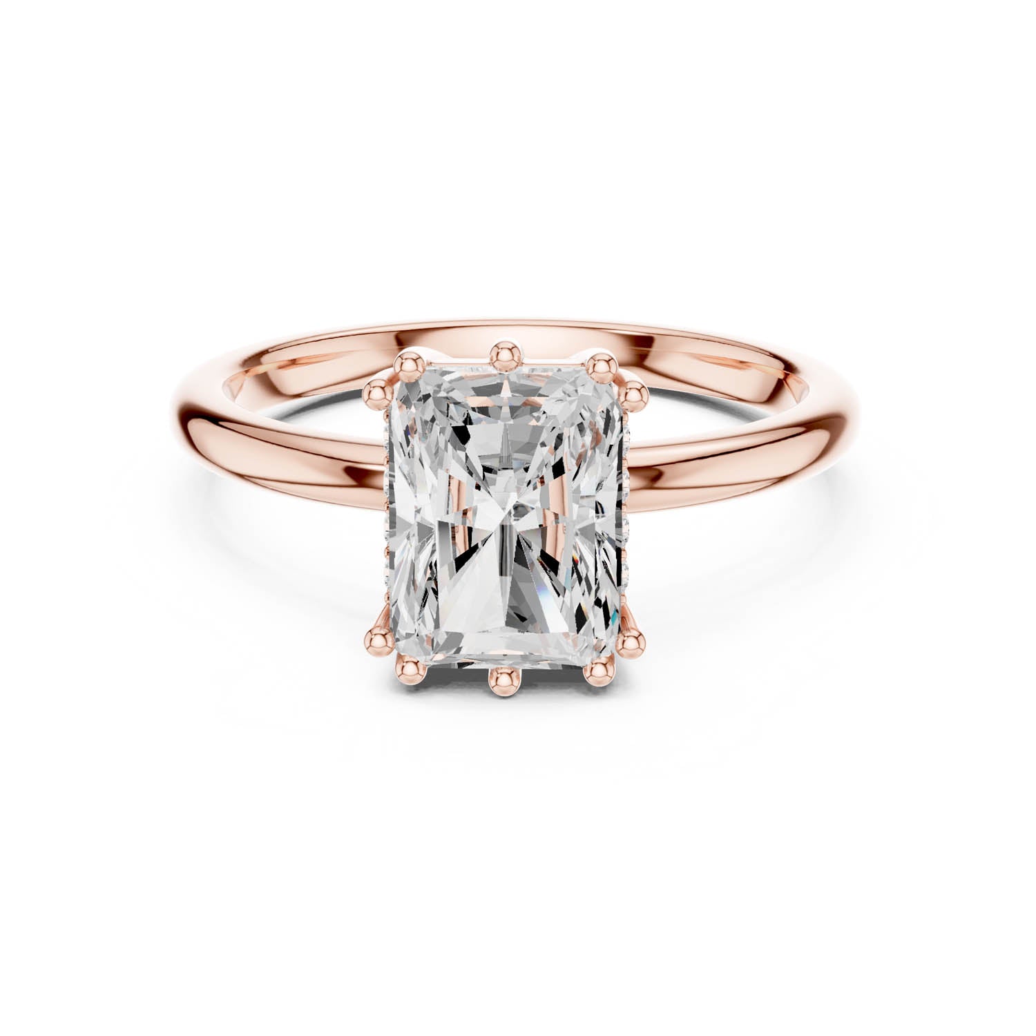 2.05 Ct. Radiant Cut Diamond Ring with Hidden Halo (DDLR-254 - R00847-RA) 10