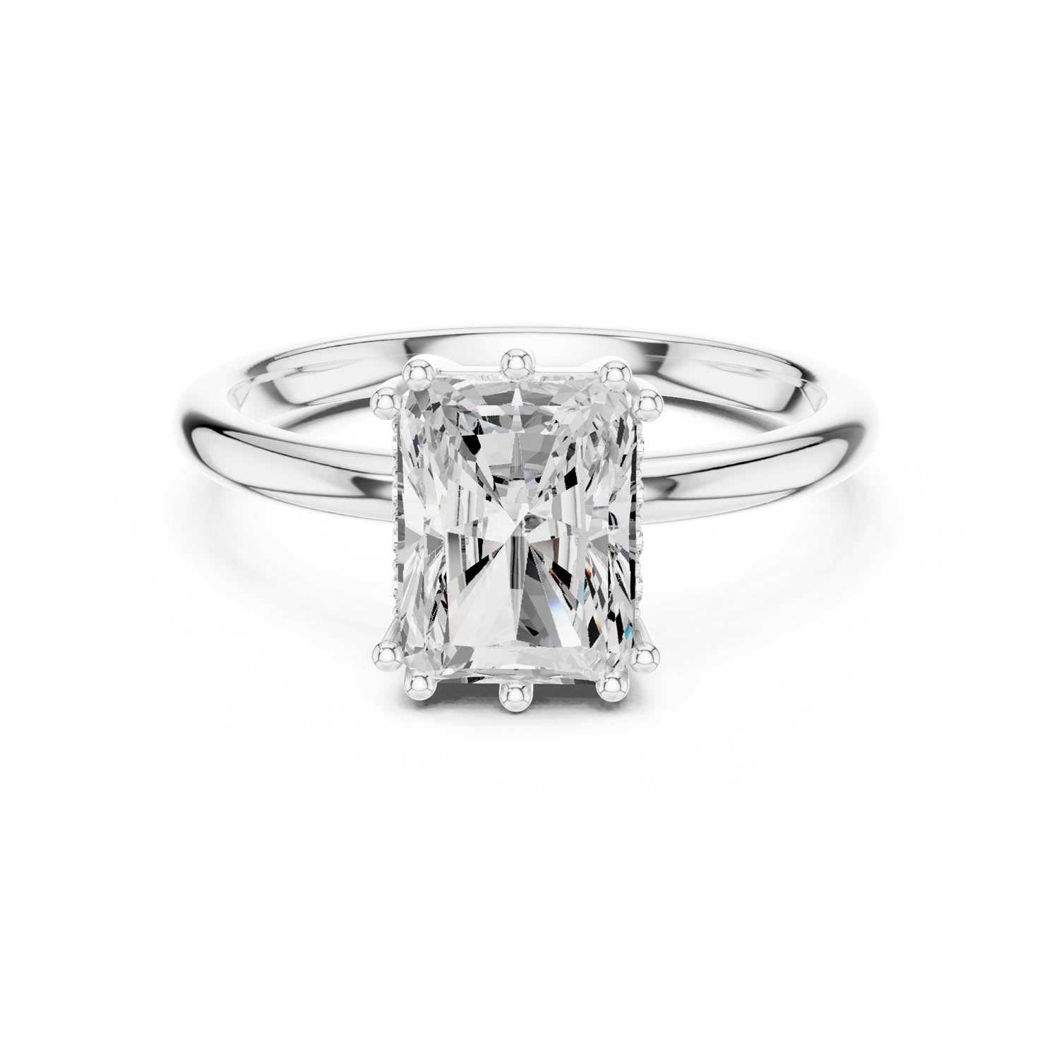 2.05 Ct. Radiant Cut Diamond Ring with Hidden Halo (DDLR-254 - R00847-RA) 1