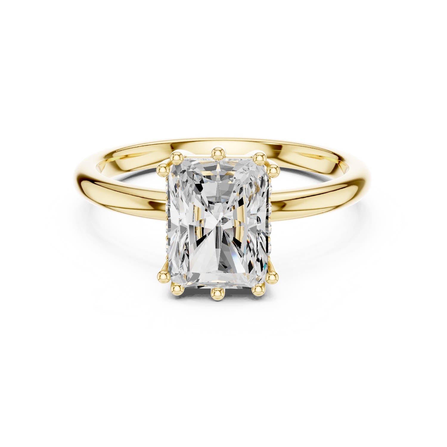 2.05 Ct. Radiant Cut Diamond Ring with Hidden Halo (DDLR-254 - R00847-RA) 13