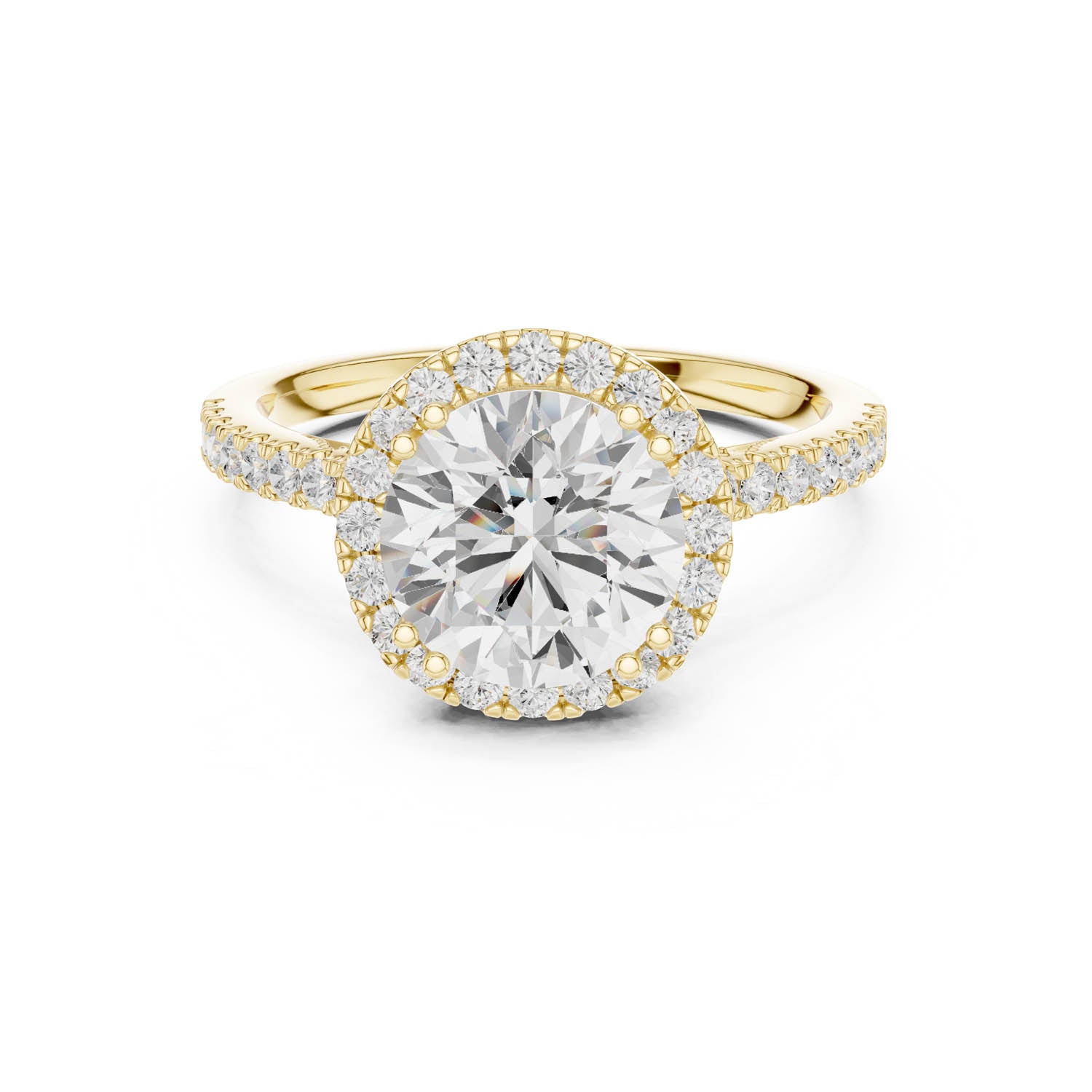 2.48 Ct. Classic Round Diamond Halo Ring with Pavé Band (DDLR-255 - R00846-RD(001)) 7