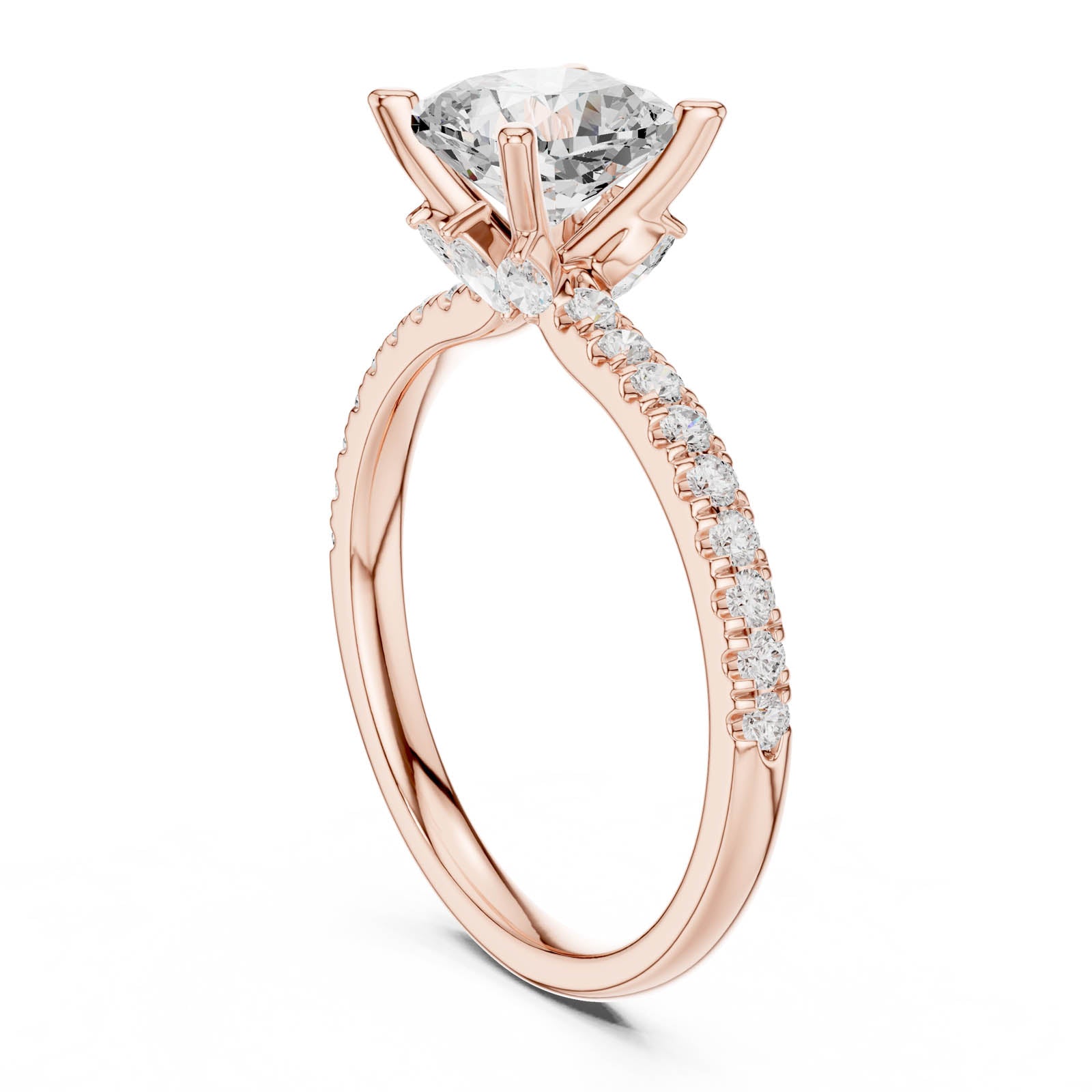 2.41 Ct. Cushion Cut Diamond Engagement Ring with Pavé Band and Hidden Accents (DDLR-256-CU) 9