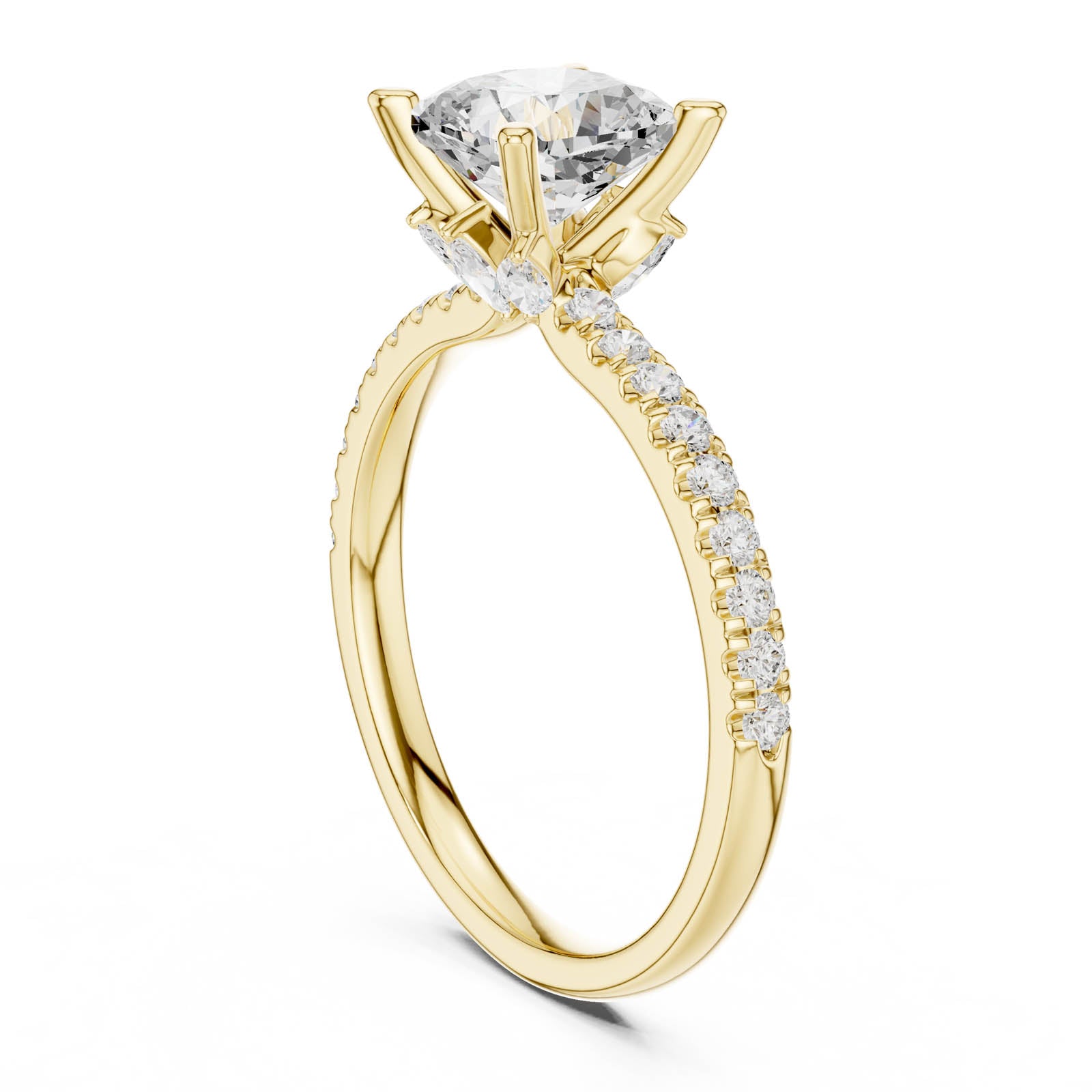 2.41 Ct. Cushion Cut Diamond Engagement Ring with Pavé Band and Hidden Accents (DDLR-256-CU) 13