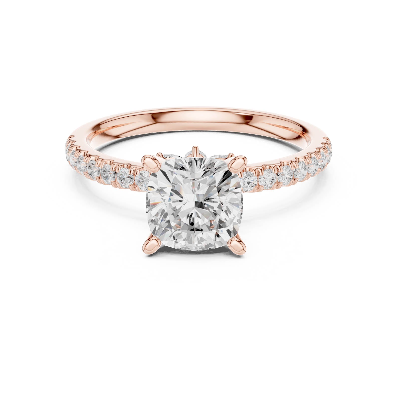 2.41 Ct. Cushion Cut Diamond Engagement Ring with Pavé Band and Hidden Accents (DDLR-256-CU) 5