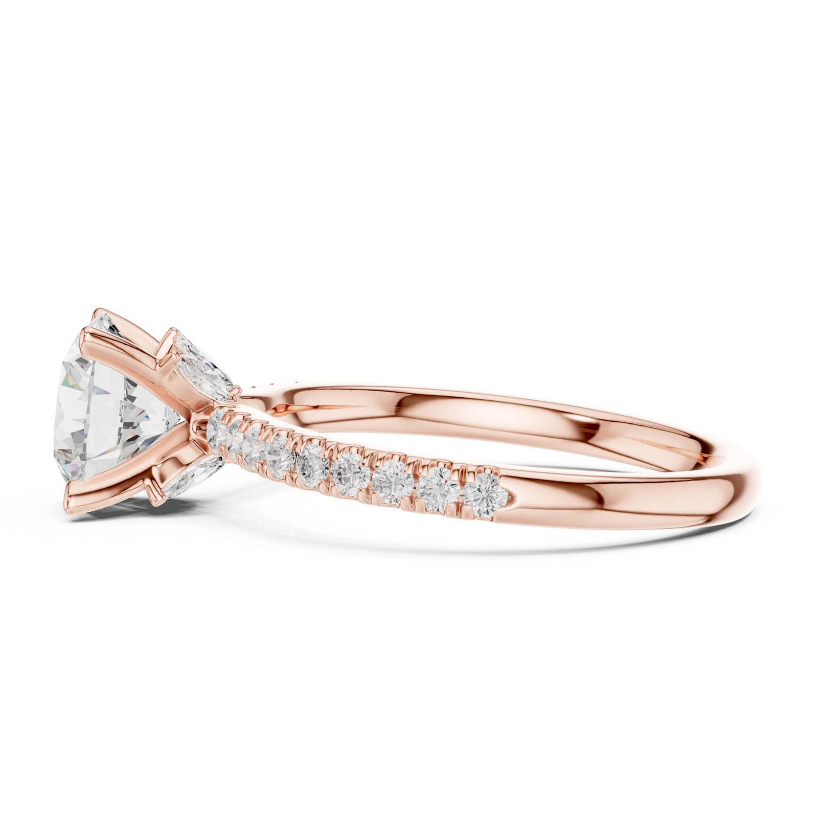 2.41 Ct. Round Diamond Engagement Ring with Pavé Band and Hidden Accents (DDLR-256-RD) 3