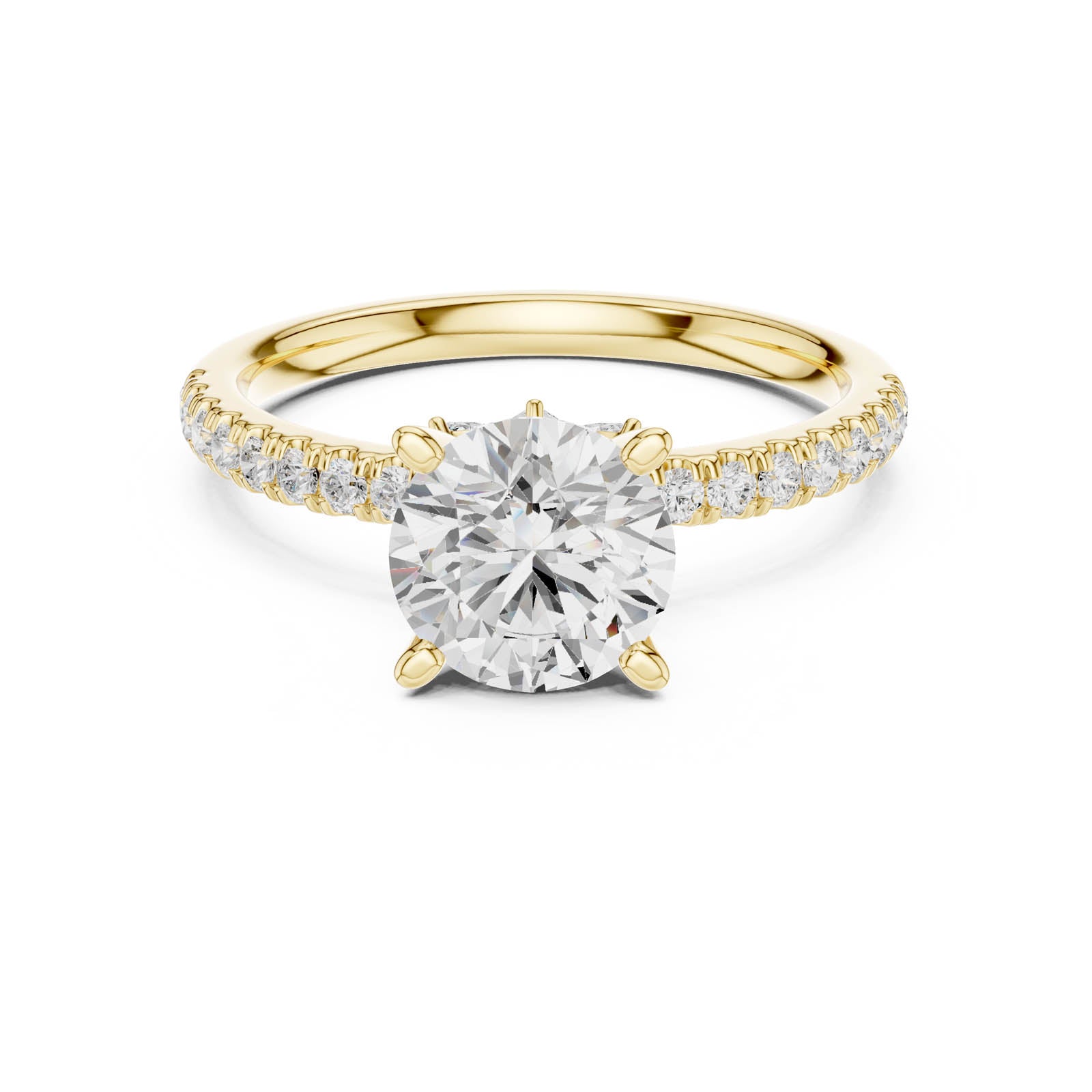 2.41 Ct. Round Diamond Engagement Ring with Pavé Band and Hidden Accents (DDLR-256-RD) 9