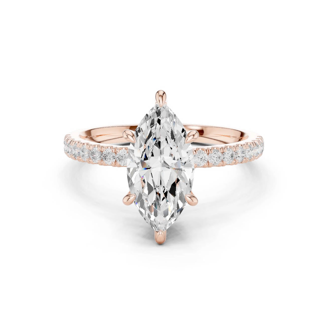 1.90 Ct. Marquise Diamond Solitaire with Hidden Lotus Setting (DDLR-256) 7