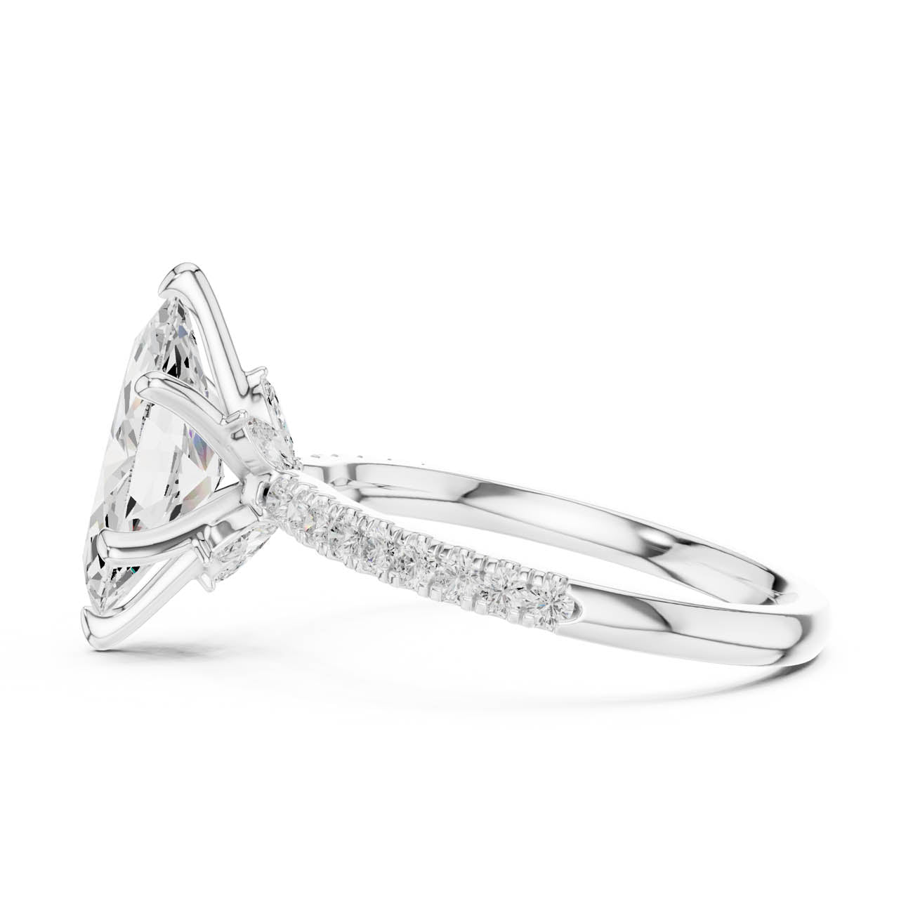1.90 Ct. Marquise Diamond Solitaire with Hidden Lotus Setting (DDLR-256) 12