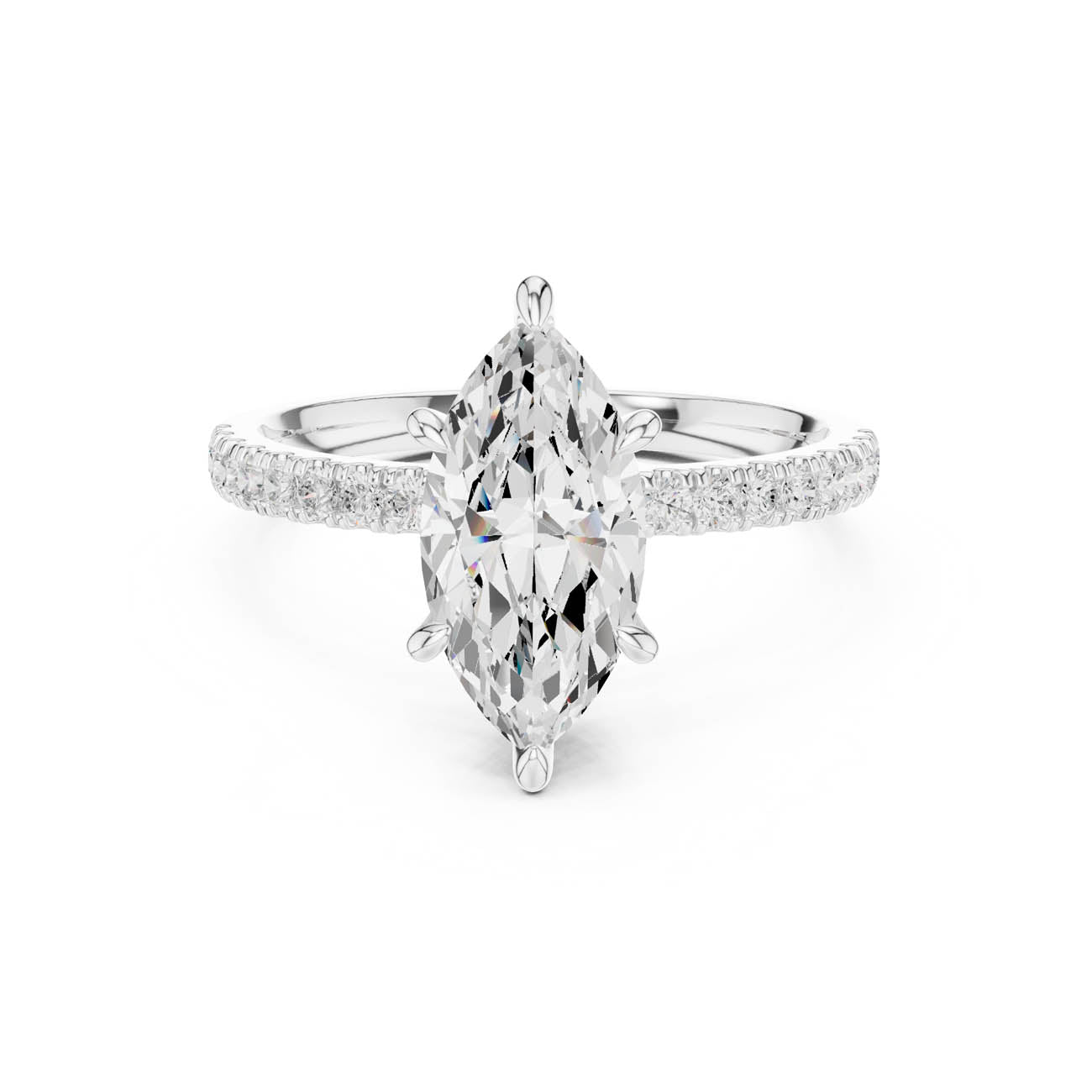 1.90 Ct. Marquise Diamond Solitaire with Hidden Lotus Setting (DDLR-256)