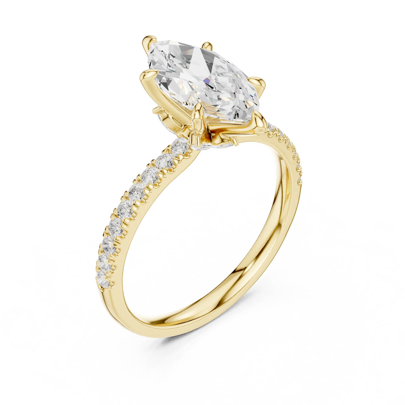 1.90 Ct. Marquise Diamond Solitaire with Hidden Lotus Setting (DDLR-256)
