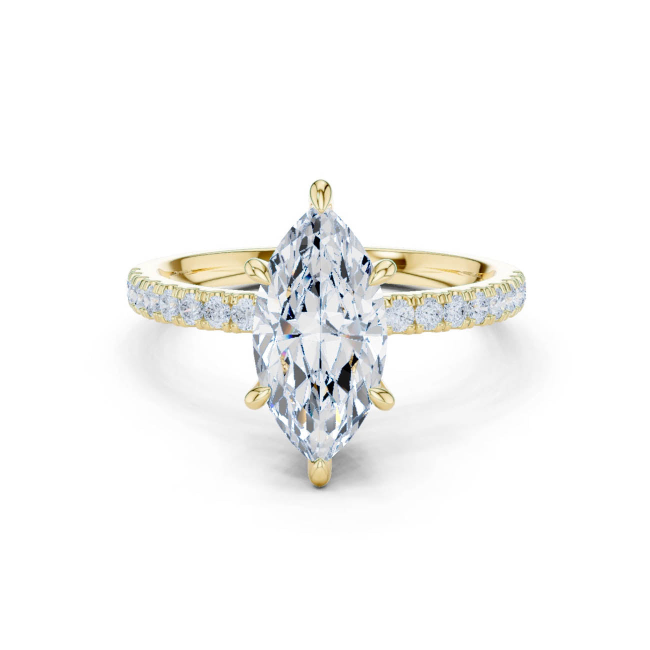 1.90 Ct. Marquise Diamond Solitaire with Hidden Lotus Setting (DDLR-256) 5