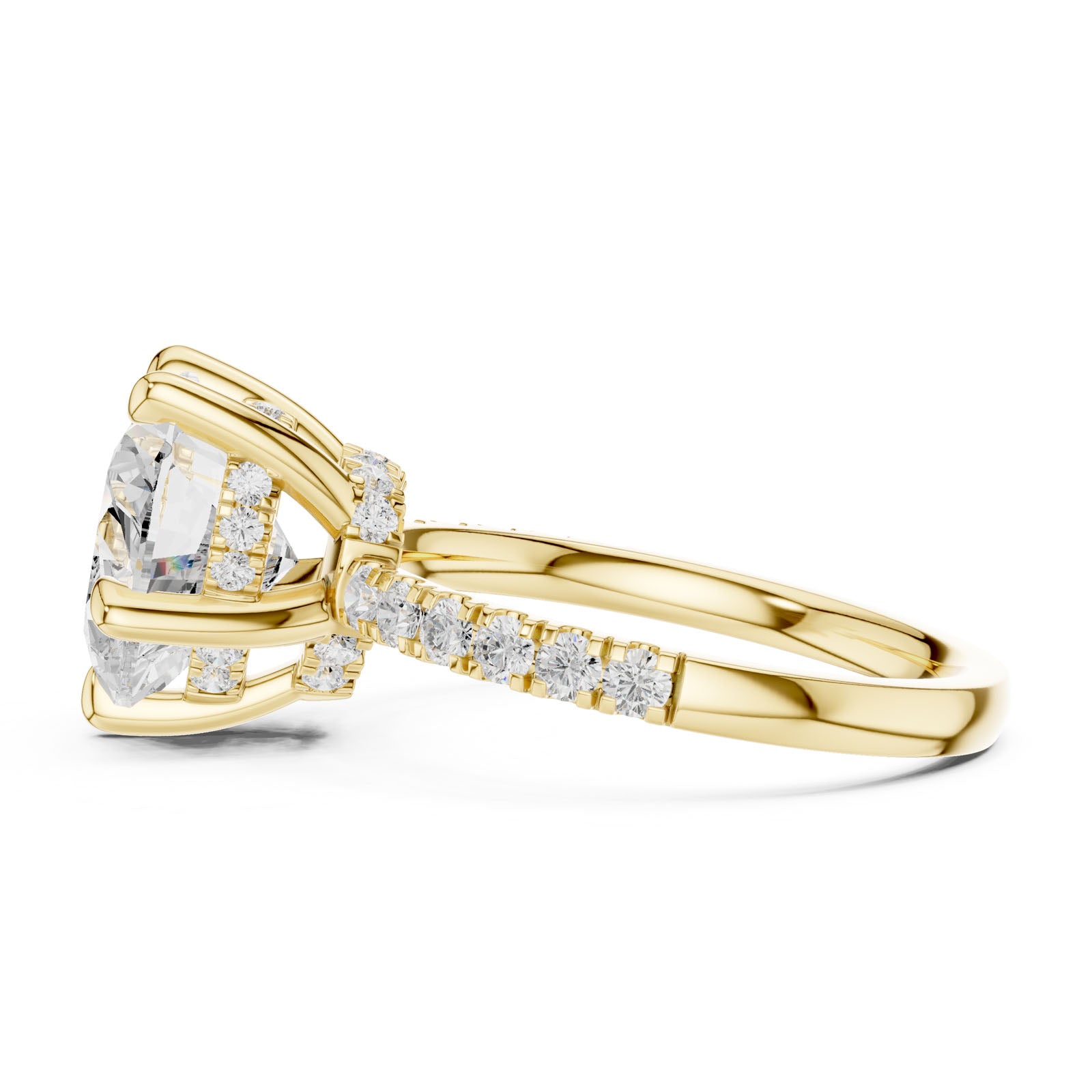 4.53 Ct. Classic Heart Shape Diamond Ring with Hidden Halo and Pavé Band Setting (DDLR-259-HR) 12