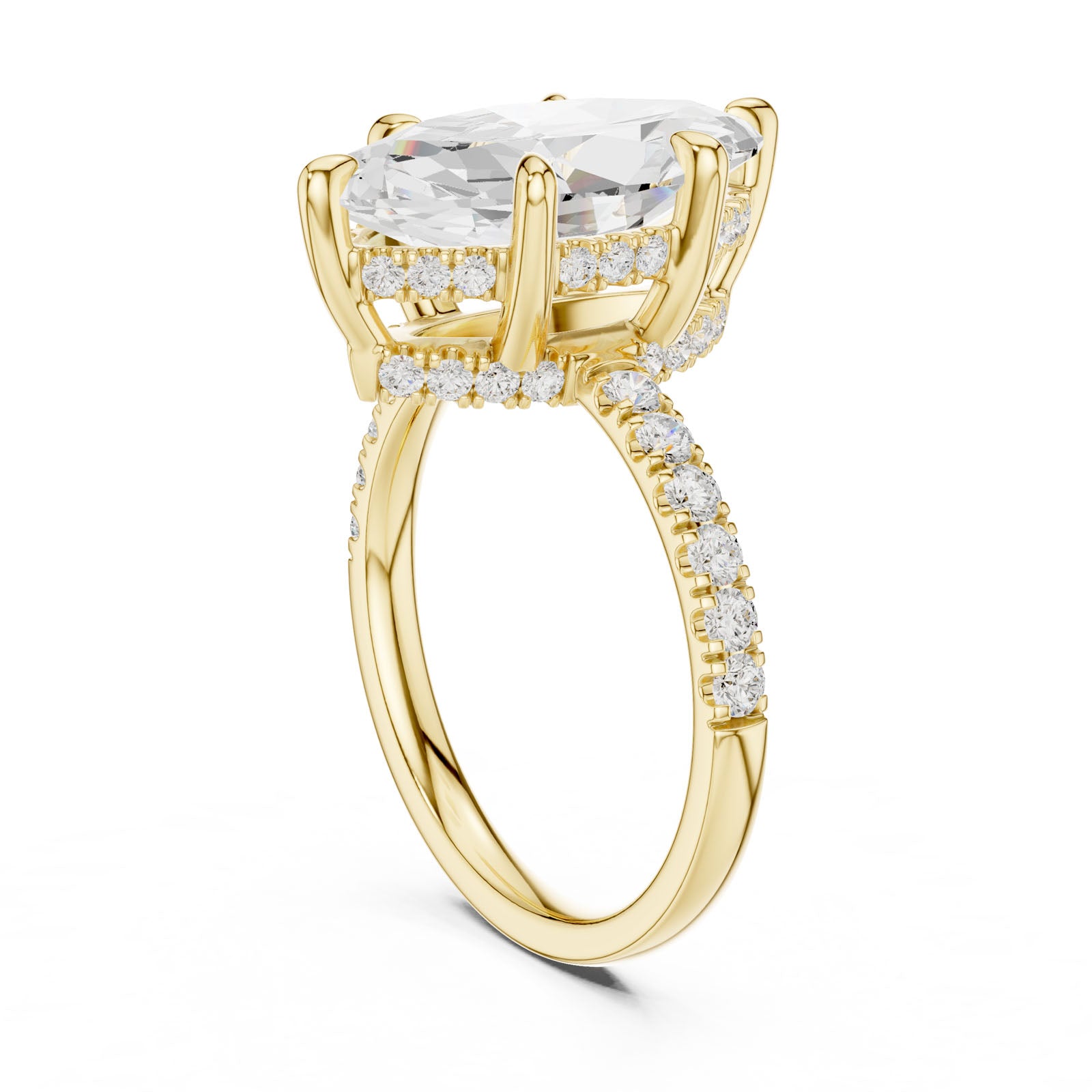 4.62 Ct. Classic Marquise Diamond Ring with Hidden Halo and Pavé Band Setting (DDLR-259-MQ) 6