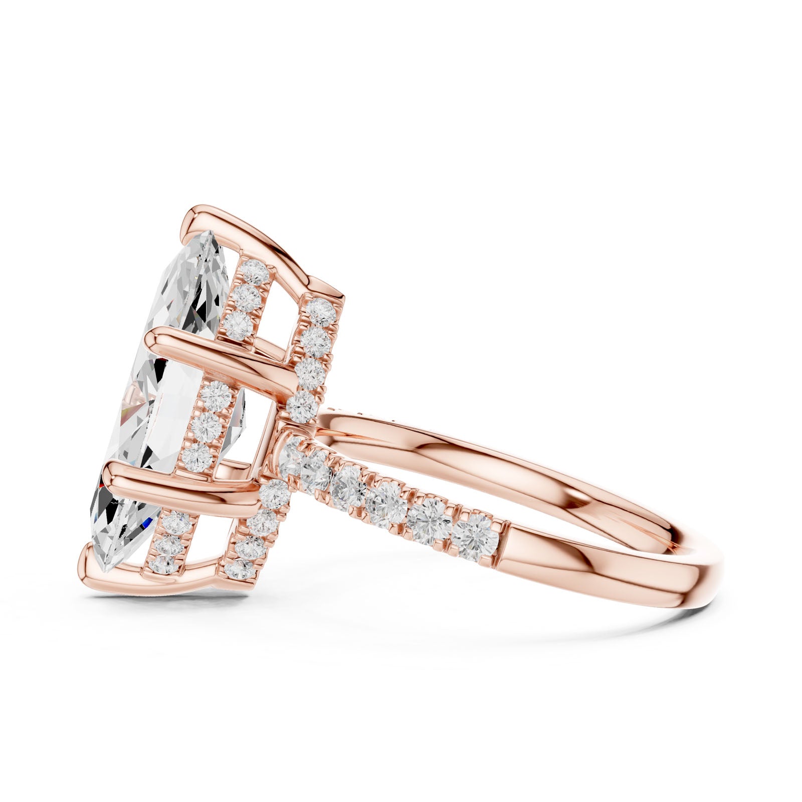 4.62 Ct. Classic Marquise Diamond Ring with Hidden Halo and Pavé Band Setting (DDLR-259-MQ) 4
