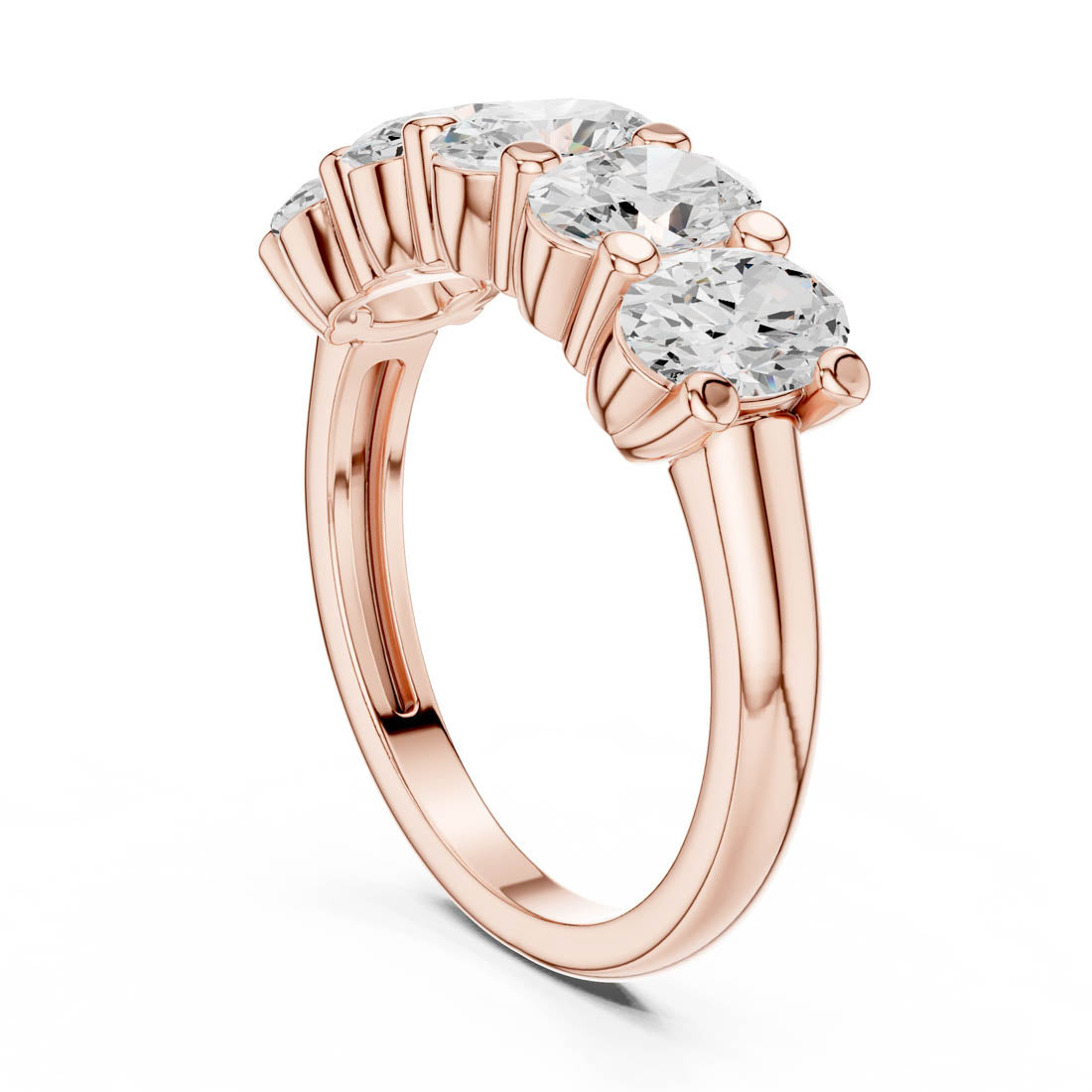 1.80 Ct. Five-Stone Oval Diamond Anniversary Ring (DDLR-320) 7