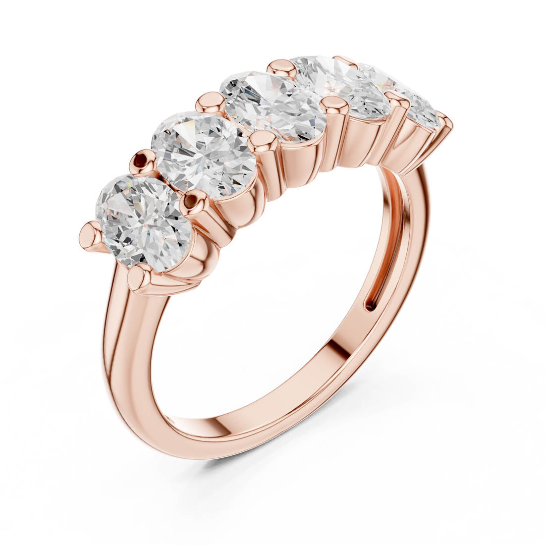 1.80 Ct. Five-Stone Oval Diamond Anniversary Ring (DDLR-320) 8