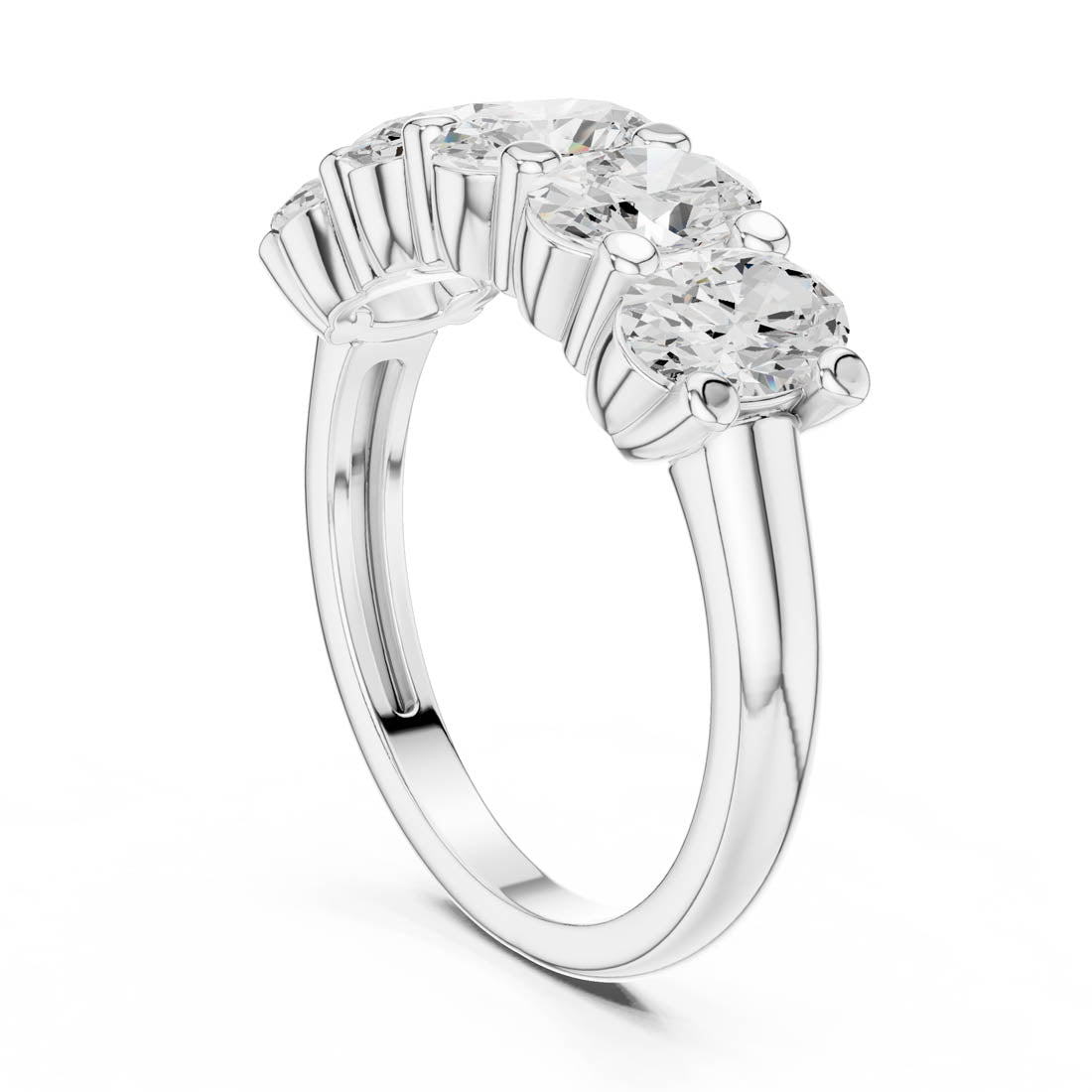 1.80 Ct. Five-Stone Oval Diamond Anniversary Ring (DDLR-320) 5