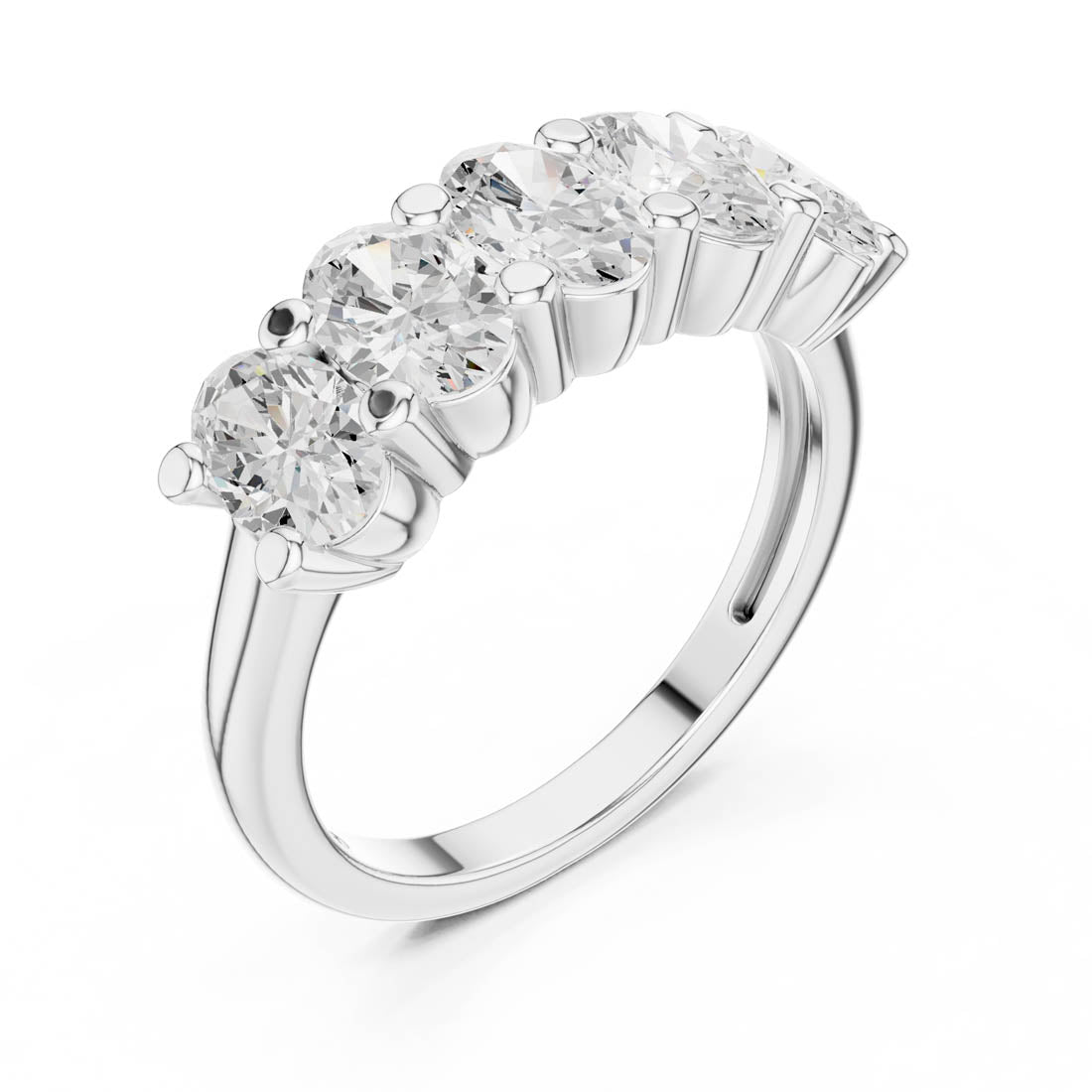 1.80 Ct. Five-Stone Oval Diamond Anniversary Ring (DDLR-320)