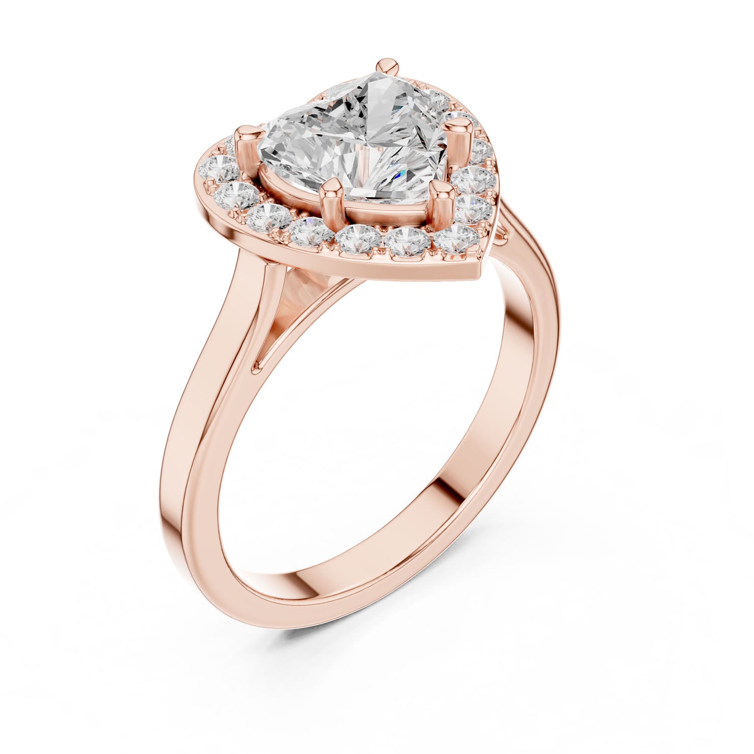 1.82 Ct. Heart Shape Diamond Halo Ring (DDLR-360) 6