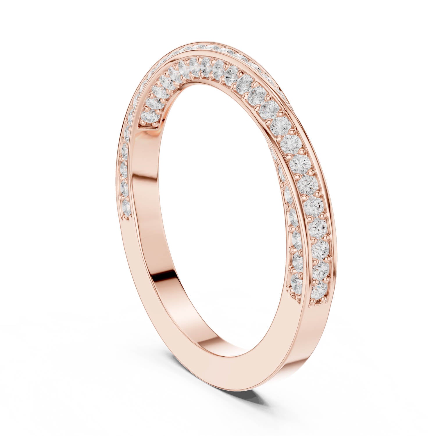 .72 Ct. Diamond Crisscross Wedding Band with Pavé Setting (DDLR-377) 12