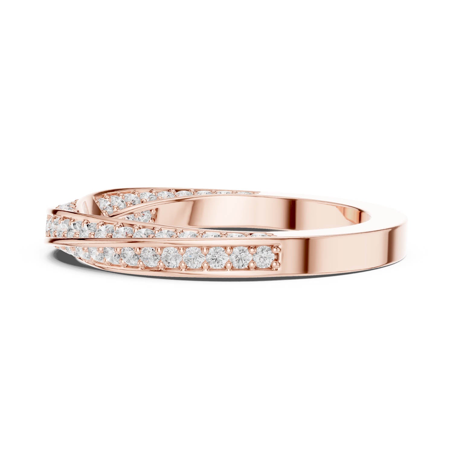 .72 Ct. Diamond Crisscross Wedding Band with Pavé Setting (DDLR-377) 3