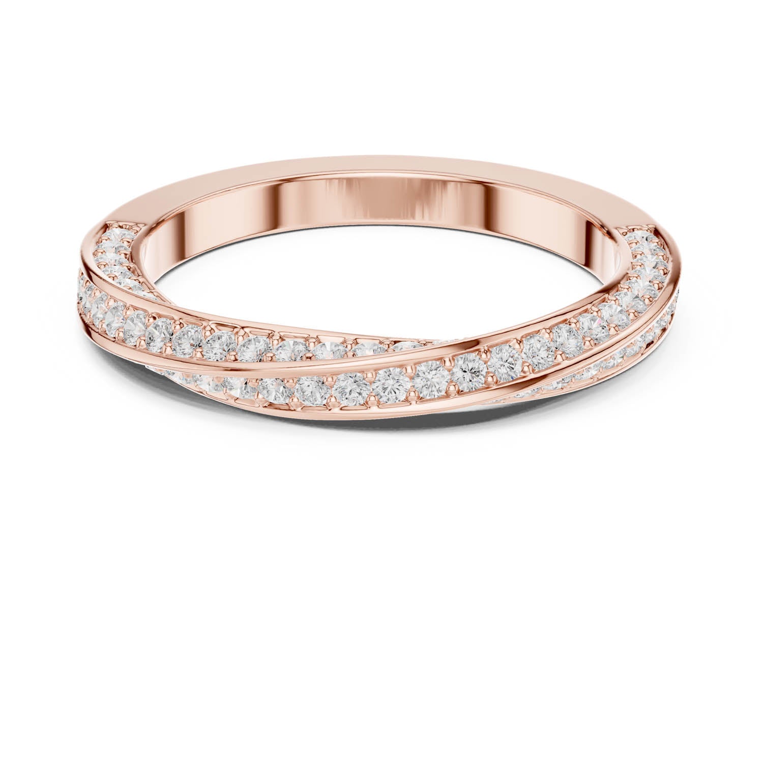 .72 Ct. Diamond Crisscross Wedding Band with Pavé Setting (DDLR-377) 9