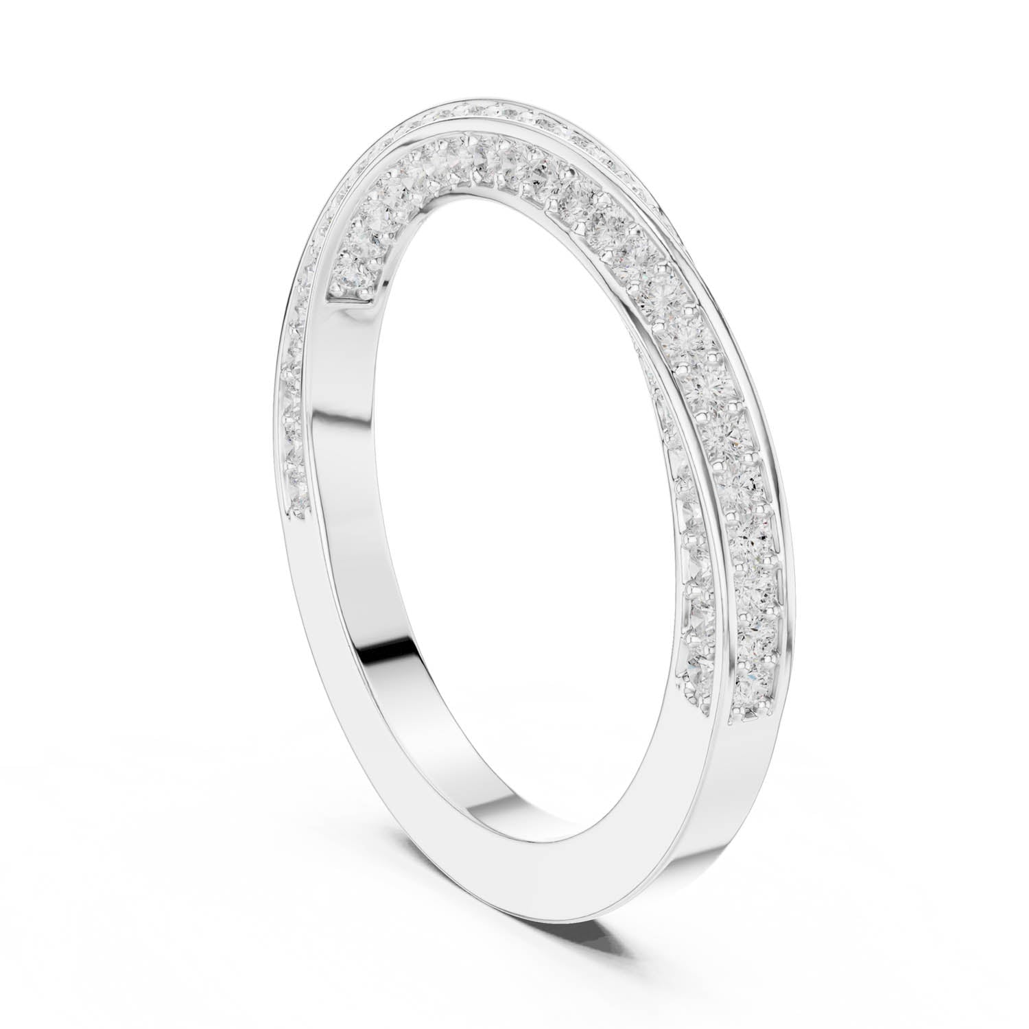 .72 Ct. Diamond Crisscross Wedding Band with Pavé Setting (DDLR-377) 10