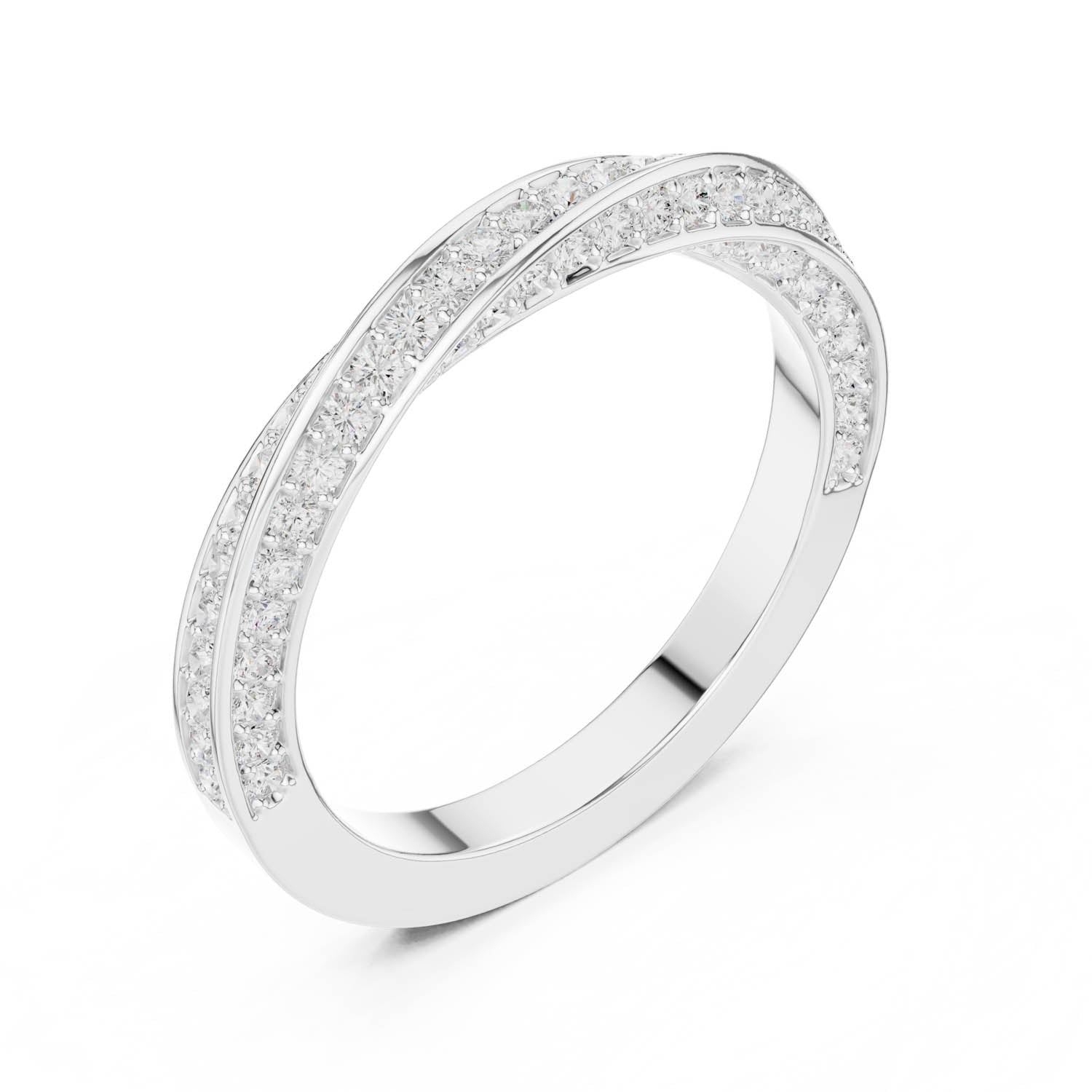 .72 Ct. Diamond Crisscross Wedding Band with Pavé Setting (DDLR-377) 4