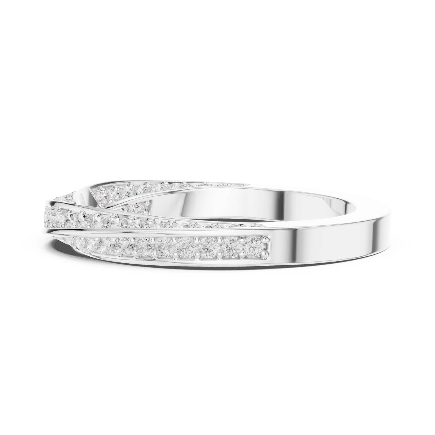 .72 Ct. Diamond Crisscross Wedding Band with Pavé Setting (DDLR-377) 7