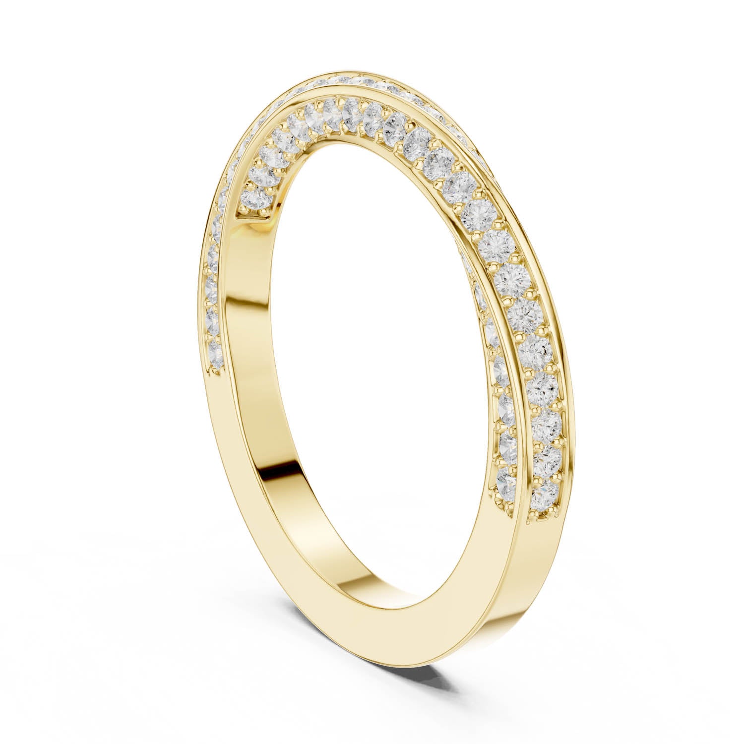 .72 Ct. Diamond Crisscross Wedding Band with Pavé Setting (DDLR-377)