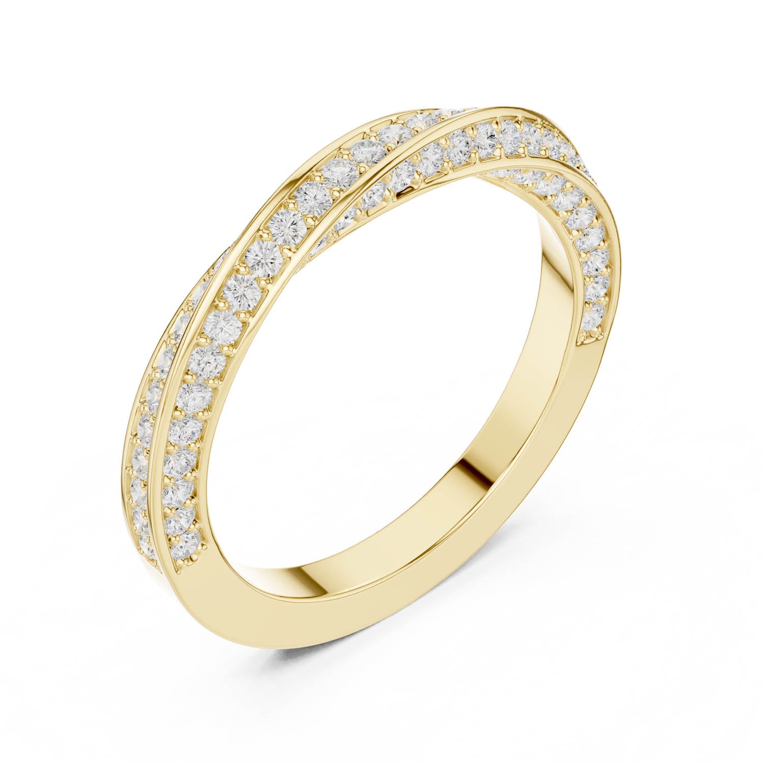 .72 Ct. Diamond Crisscross Wedding Band with Pavé Setting (DDLR-377) 8