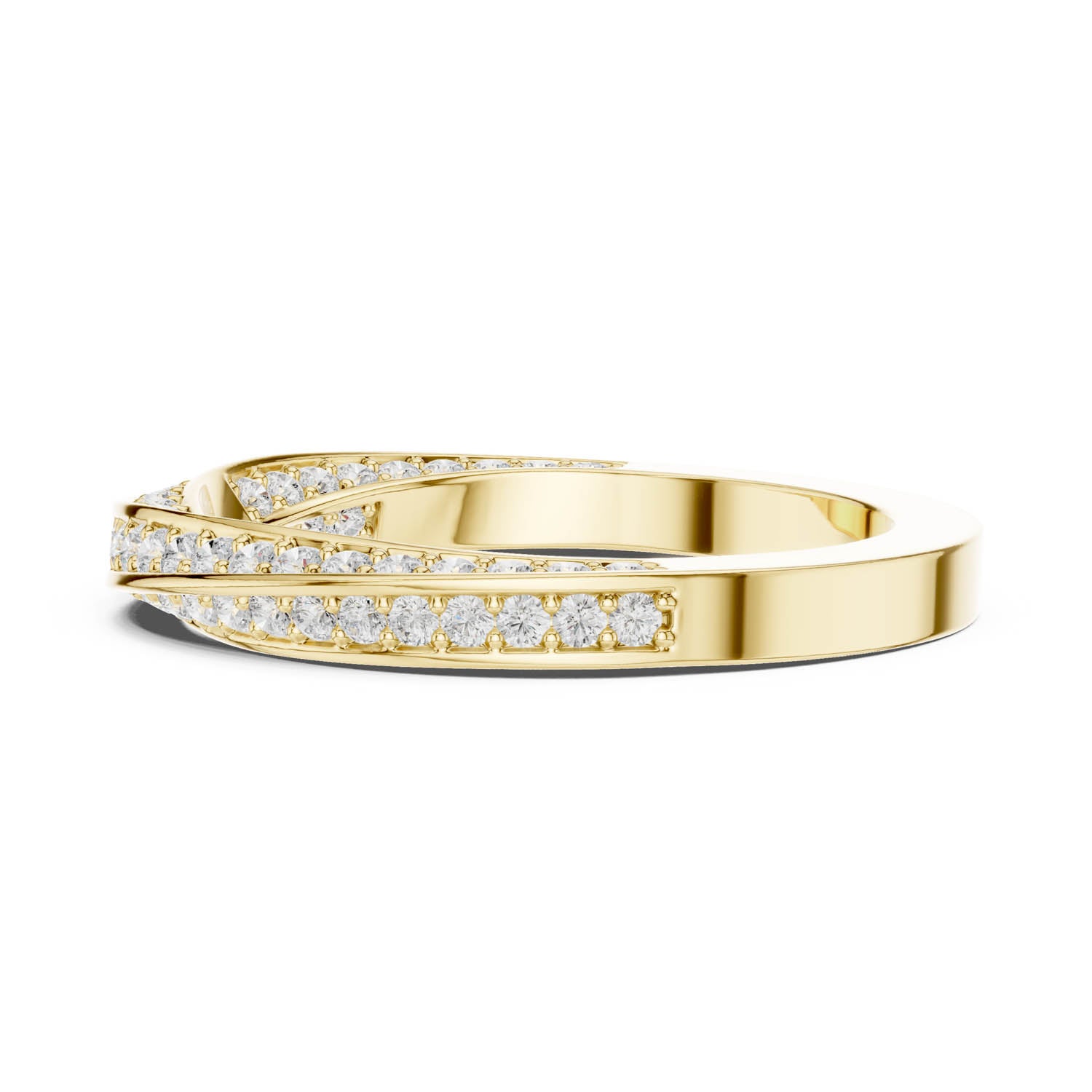 .72 Ct. Diamond Crisscross Wedding Band with Pavé Setting (DDLR-377) 5