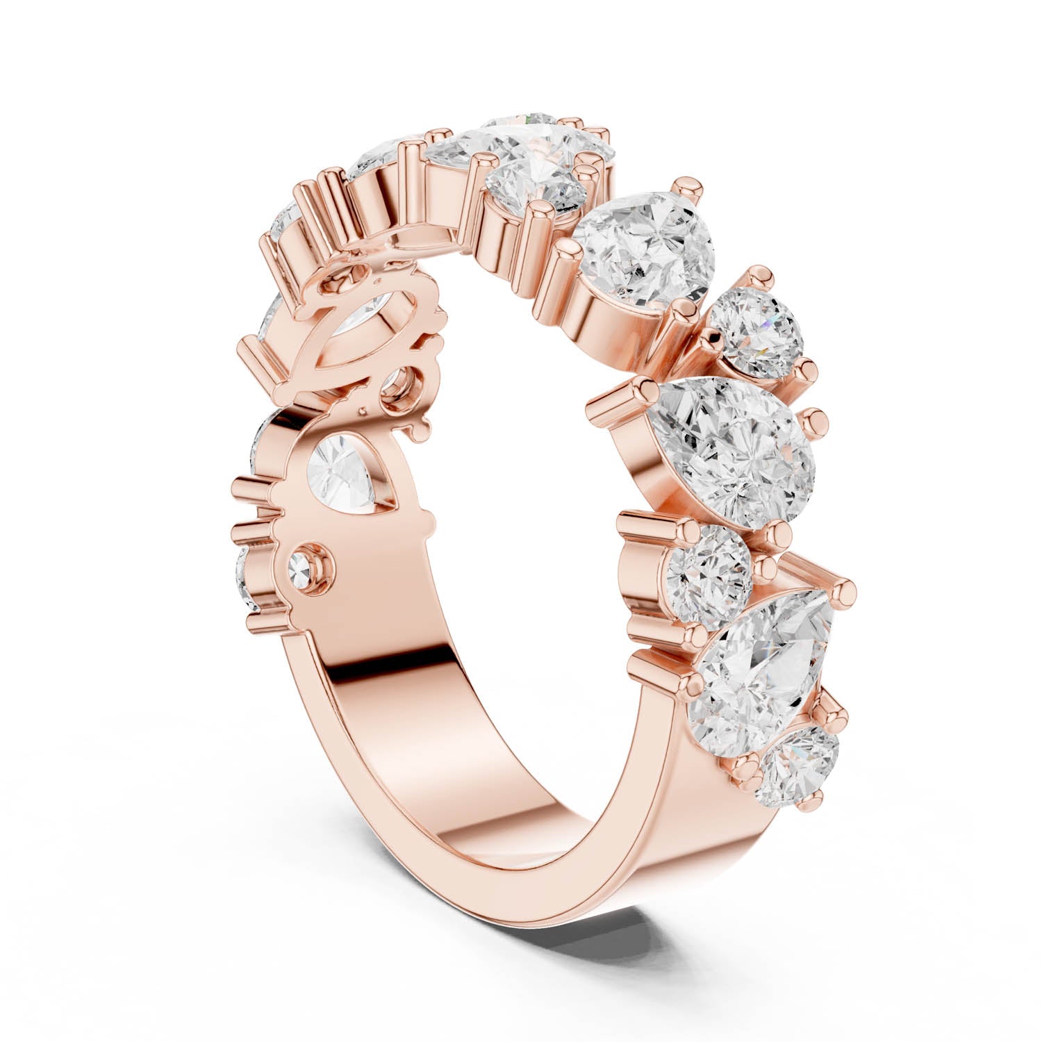 1.88 Ct. Mixed Shape Diamond Cluster Ring with Wide Band (DDLR-378) 8