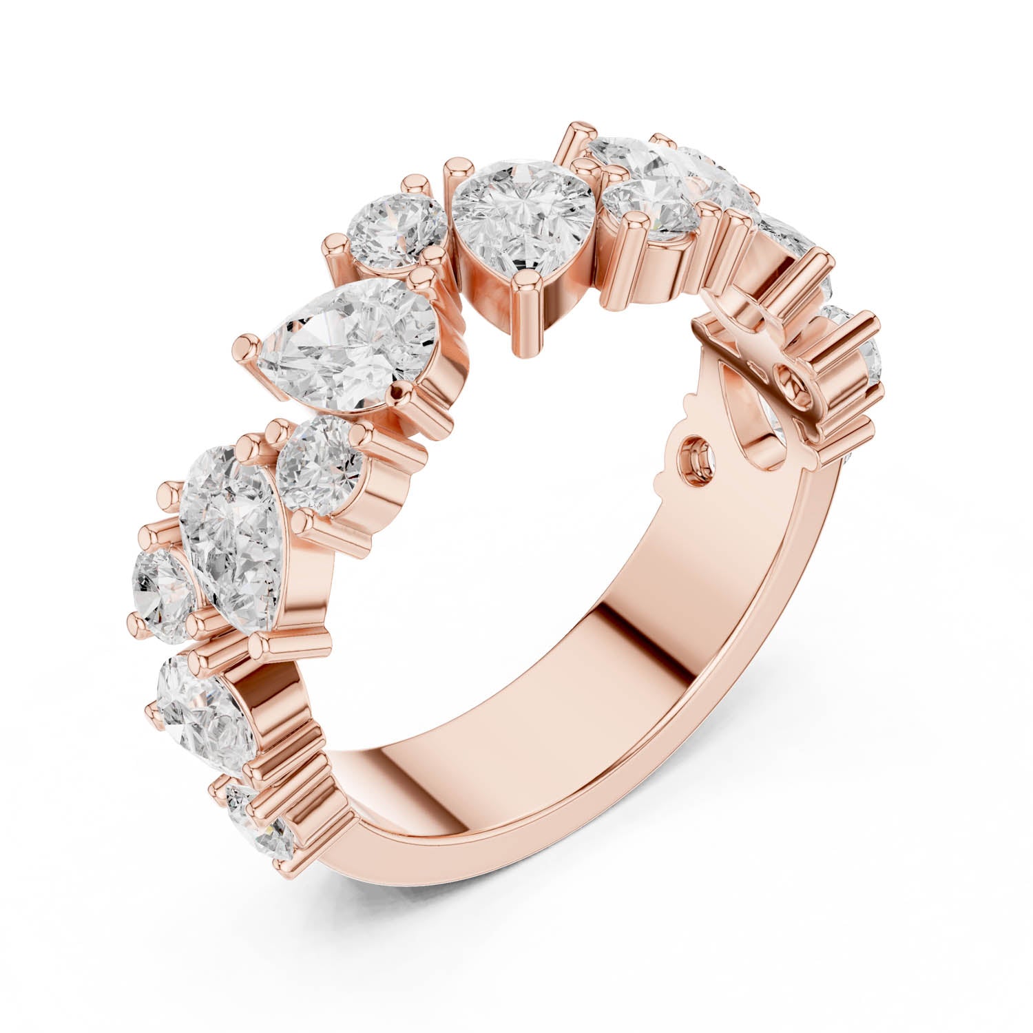 1.88 Ct. Mixed Shape Diamond Cluster Ring with Wide Band (DDLR-378)