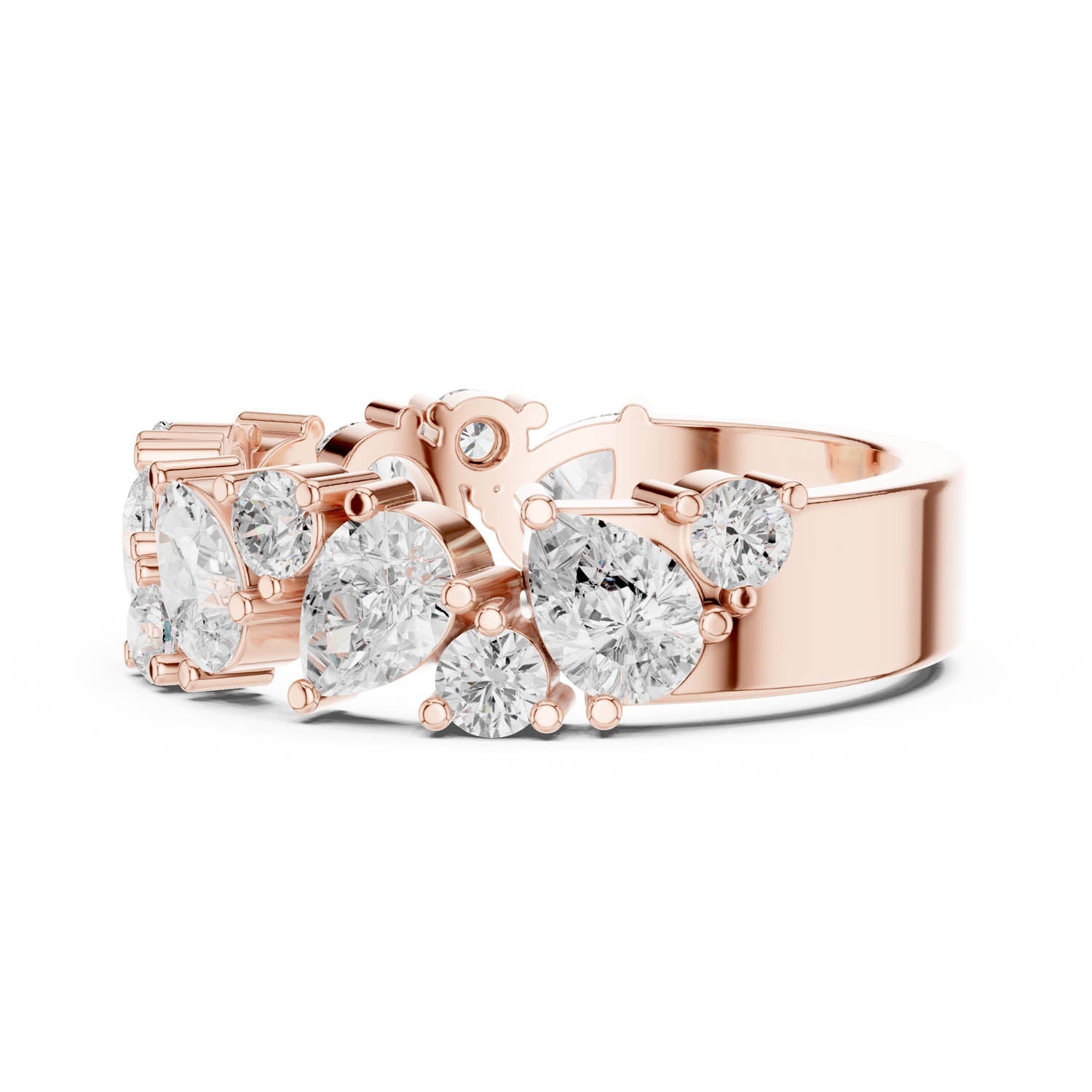 1.88 Ct. Mixed Shape Diamond Cluster Ring with Wide Band (DDLR-378) 5