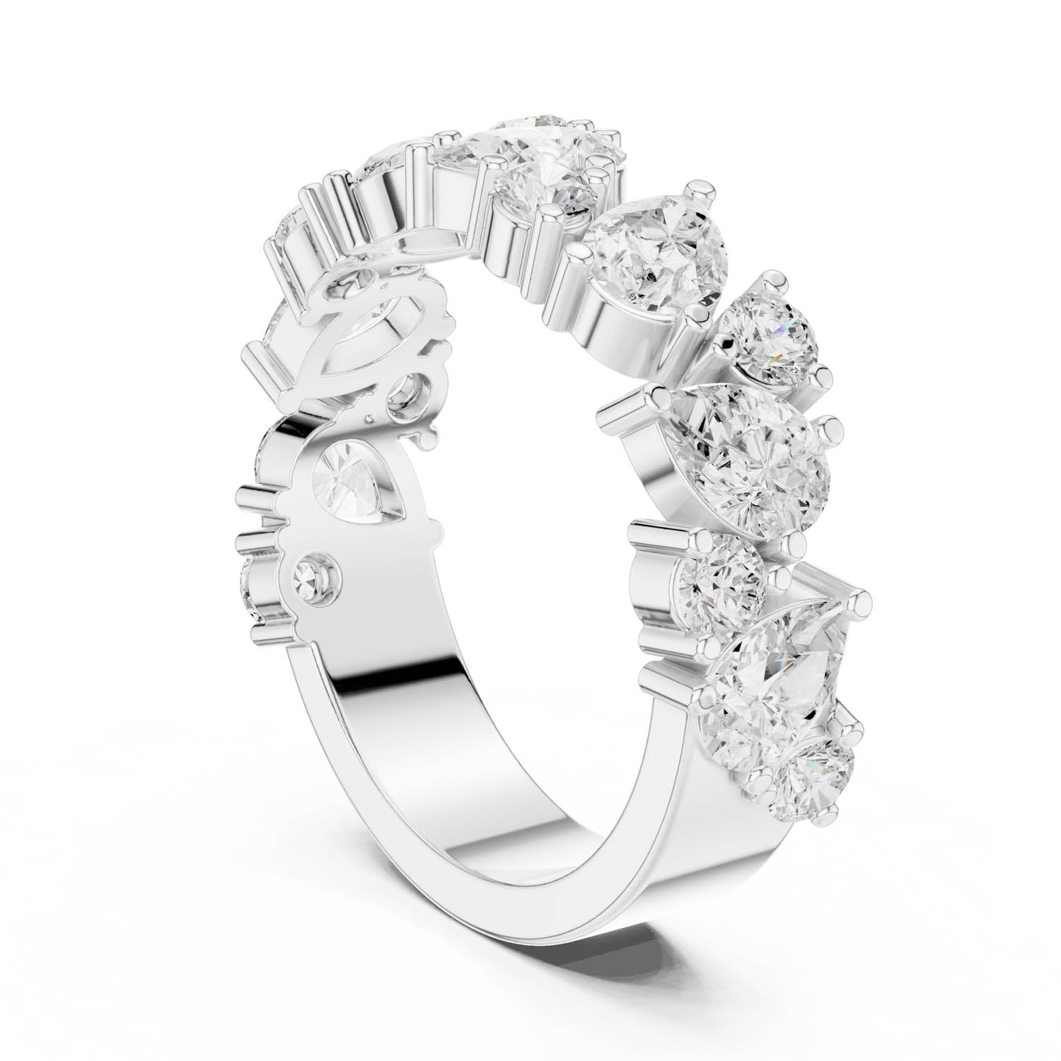 1.88 Ct. Mixed Shape Diamond Cluster Ring with Wide Band (DDLR-378) 12