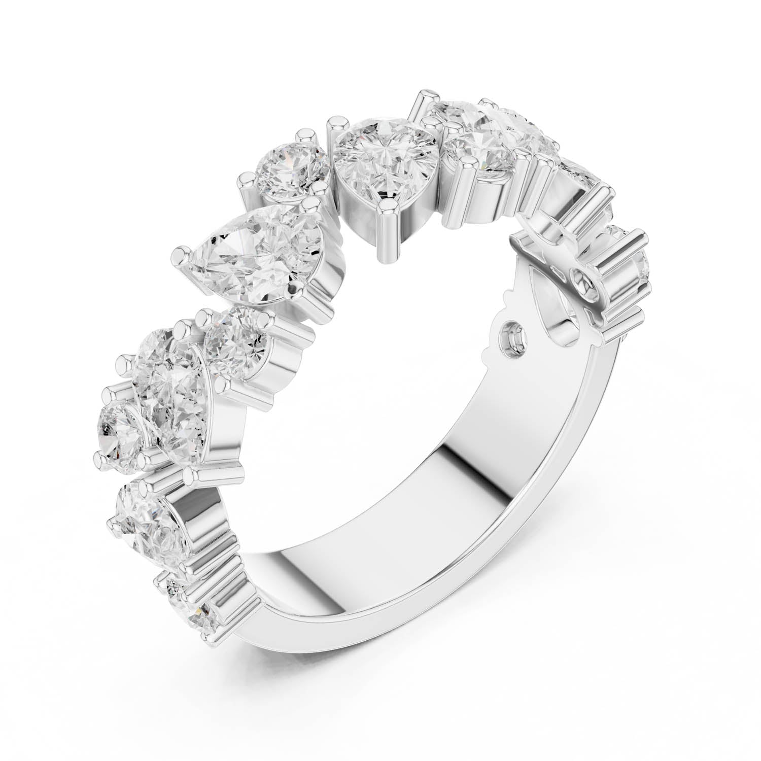 1.88 Ct. Mixed Shape Diamond Cluster Ring with Wide Band (DDLR-378) 9