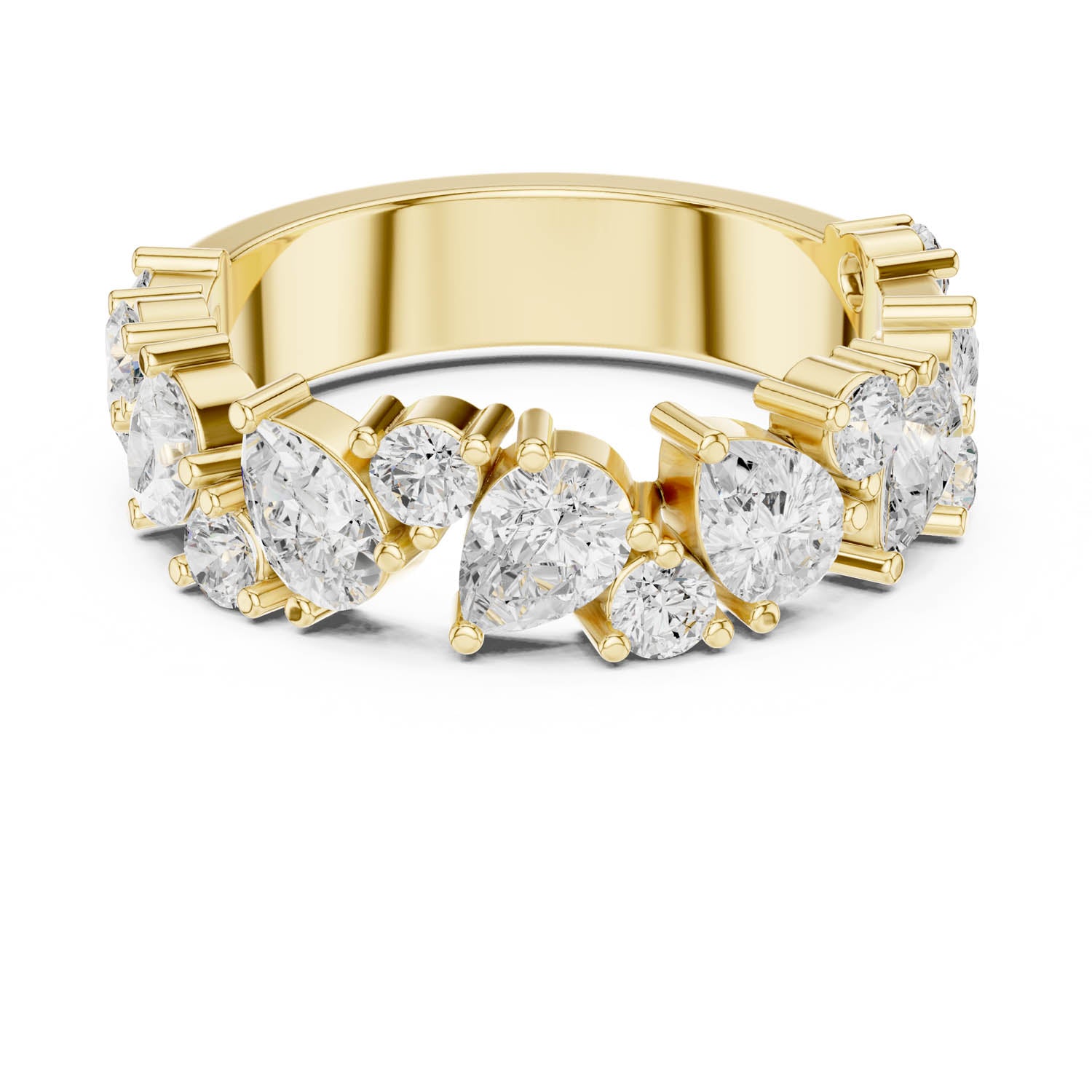 1.88 Ct. Mixed Shape Diamond Cluster Ring with Wide Band (DDLR-378)
