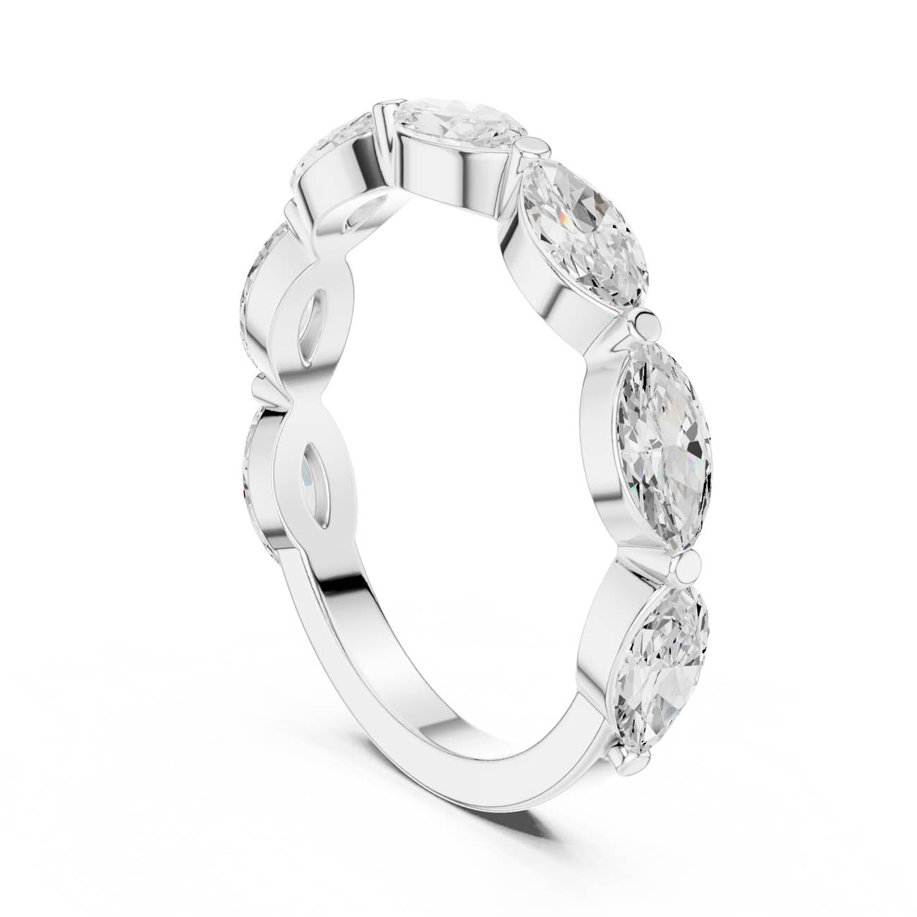 1.12 Ct. Marquise Diamond Half-Eternity Band (DDLR-379) 10