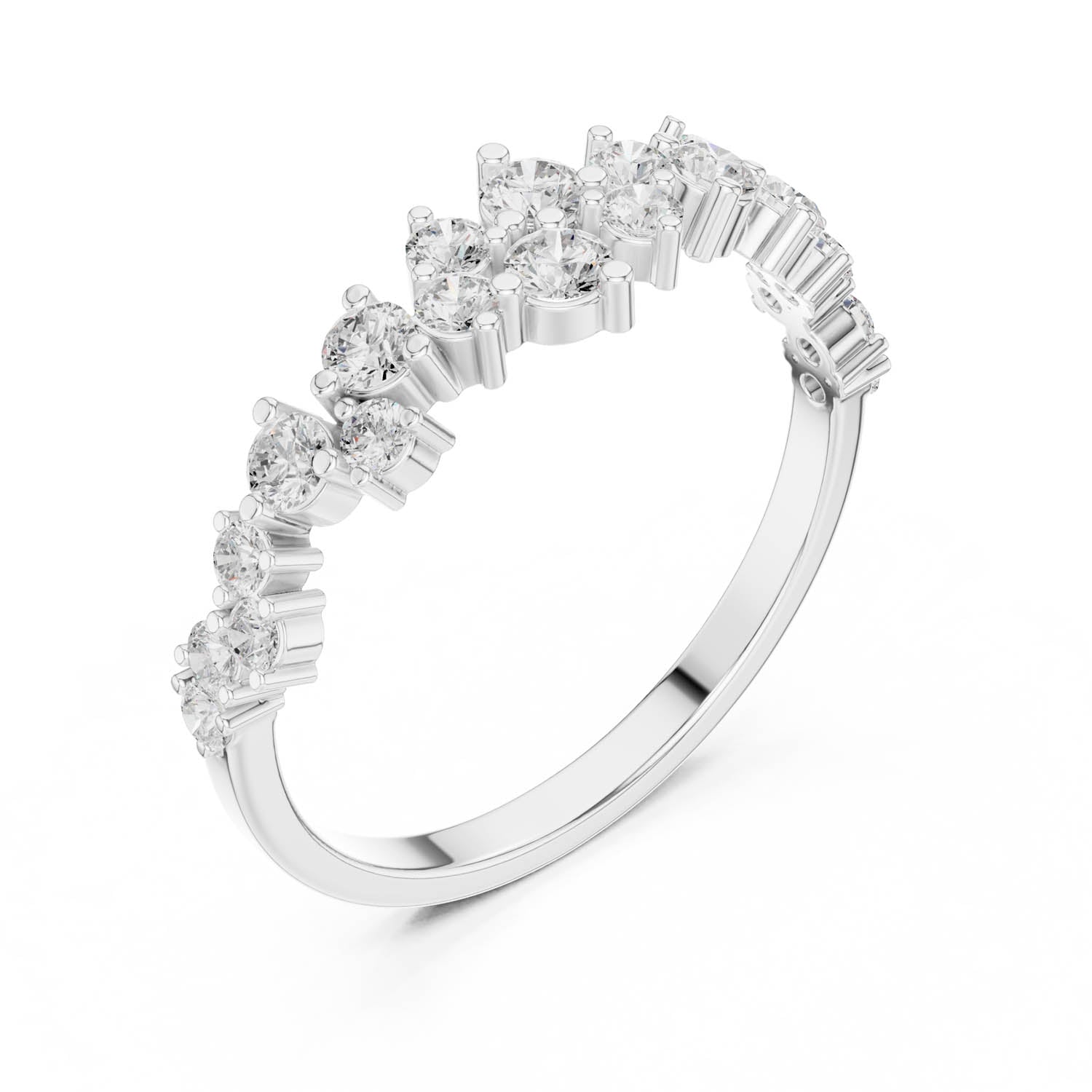 .54 Ct. Round Diamond Cluster Wedding Band (DDLR-380) 12
