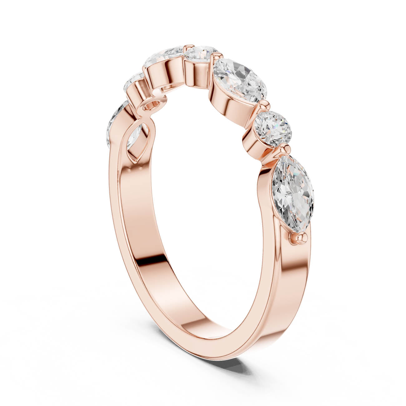 .79 Ct. Round and Marquise Alternating Half-Eternity Band (DDLR-384) 8