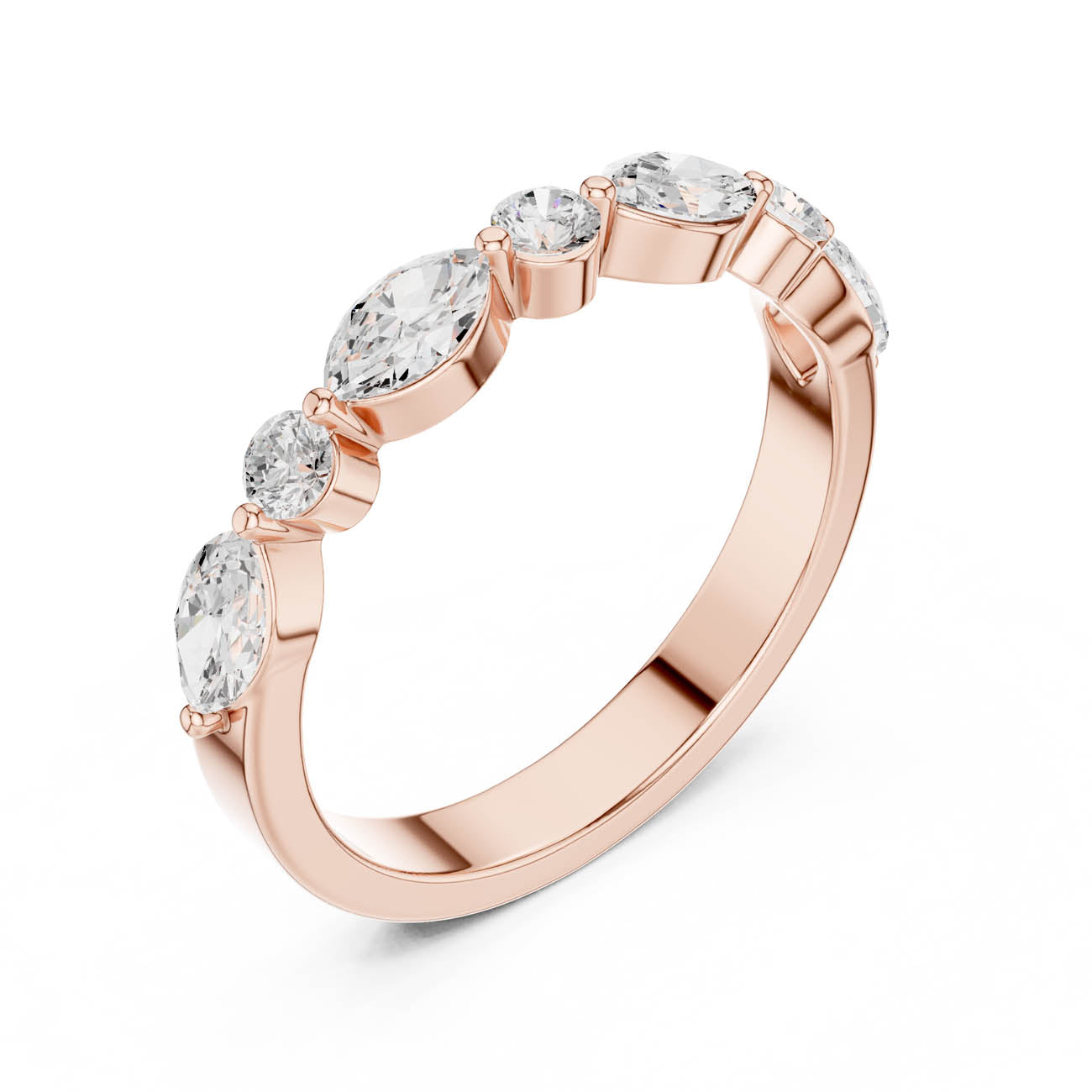 .79 Ct. Round and Marquise Alternating Half-Eternity Band (DDLR-384) 6